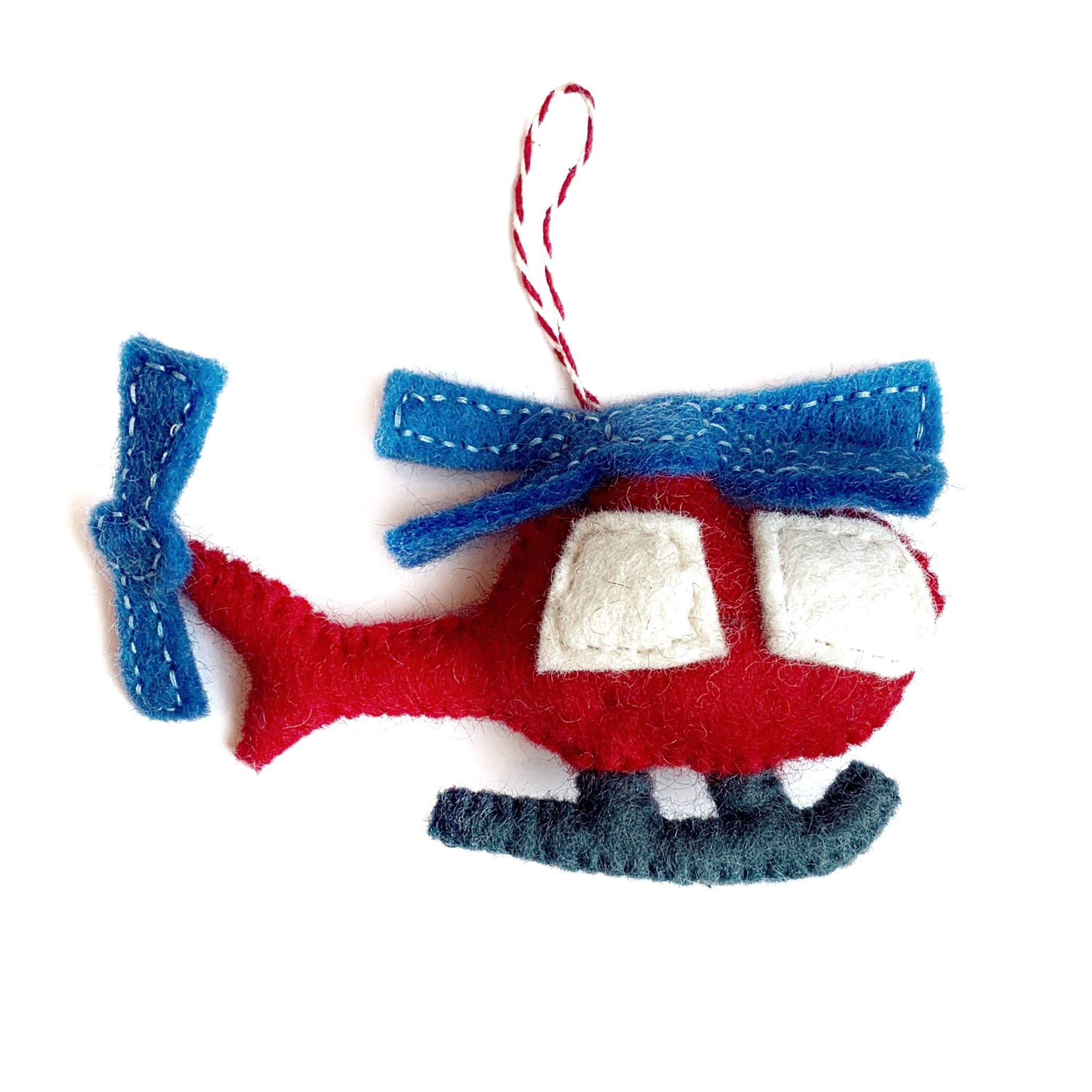 Helicopter Felt Wool Ornament
