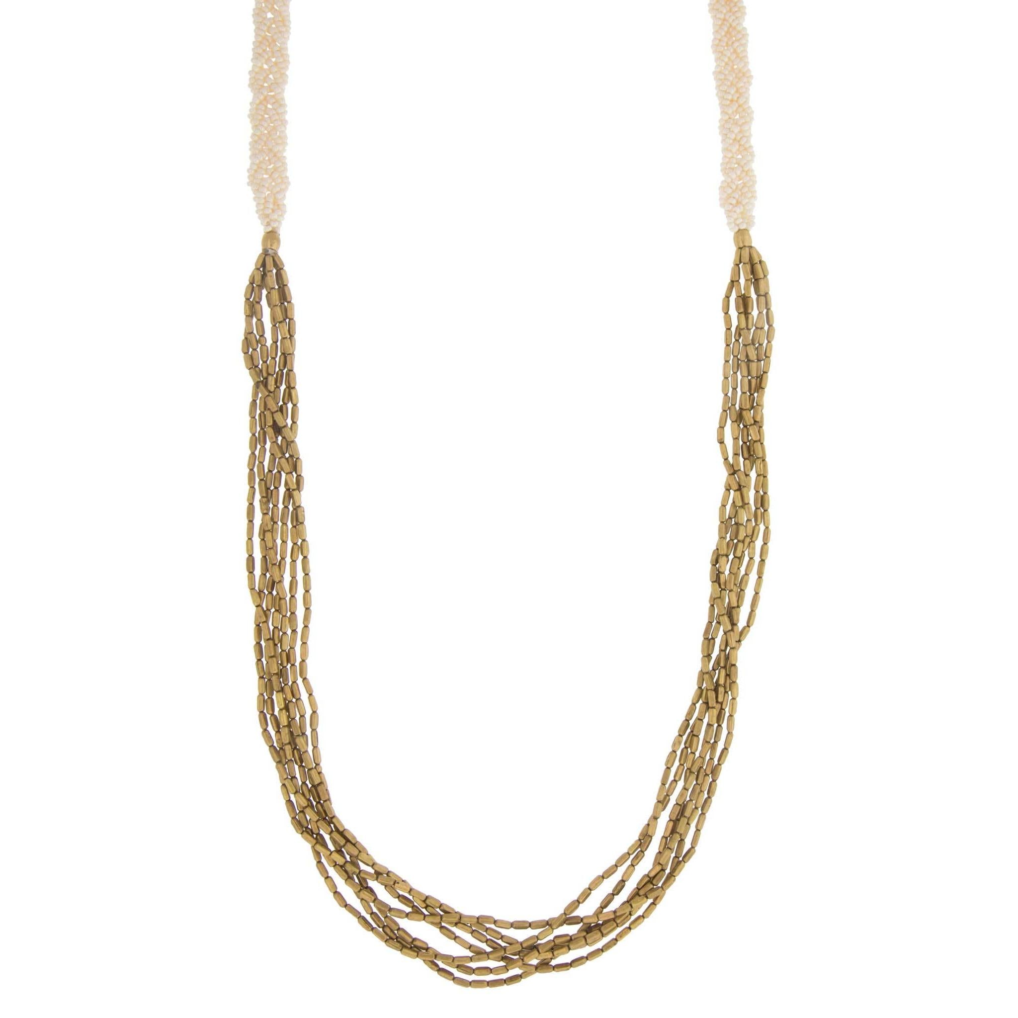 Hema Herringbone Necklace- Cream