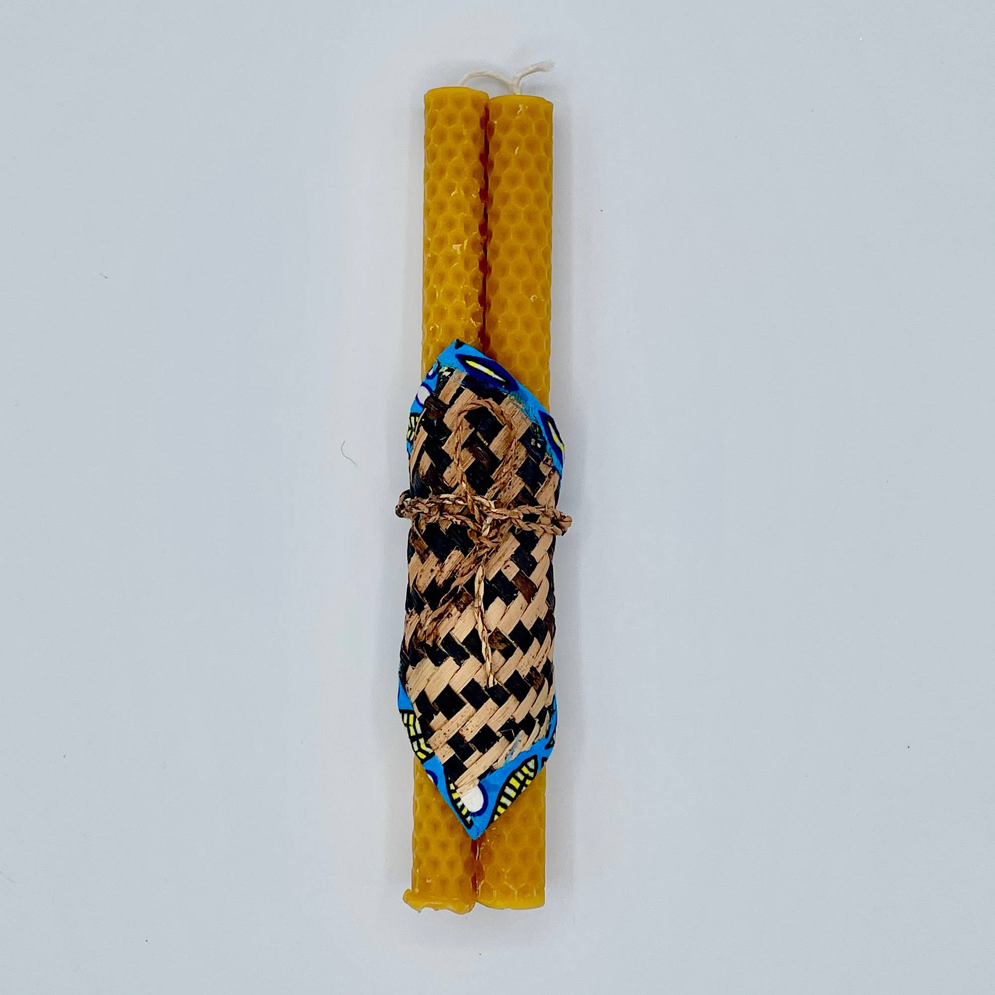 Honeycomb Beeswax Taper Candle Pair