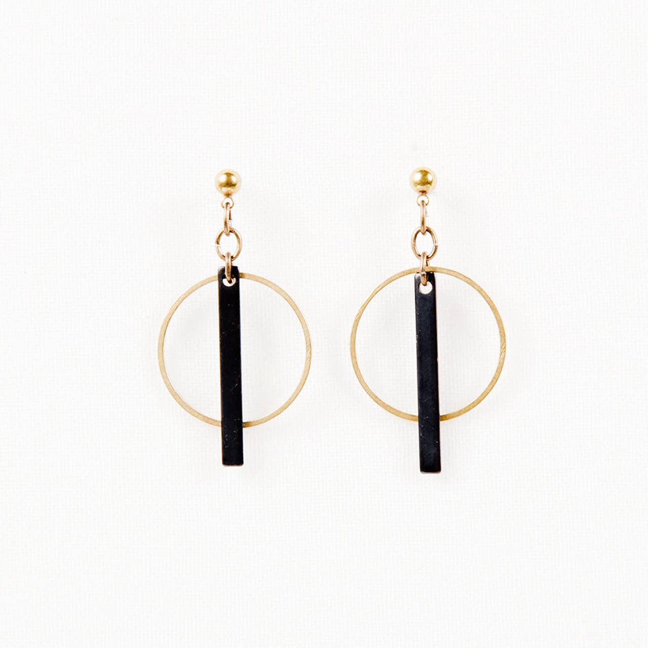 Hoop and Bar Post Earrings