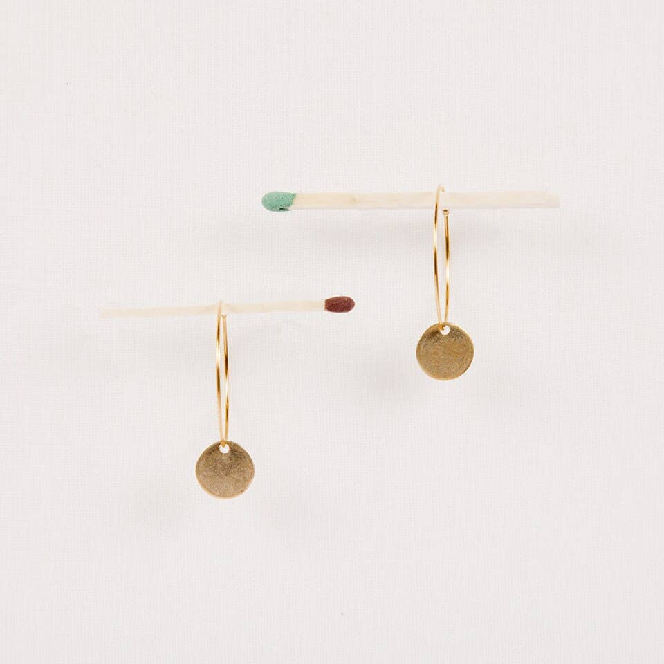 Hoop and Disc Earrings- Assorted Colors