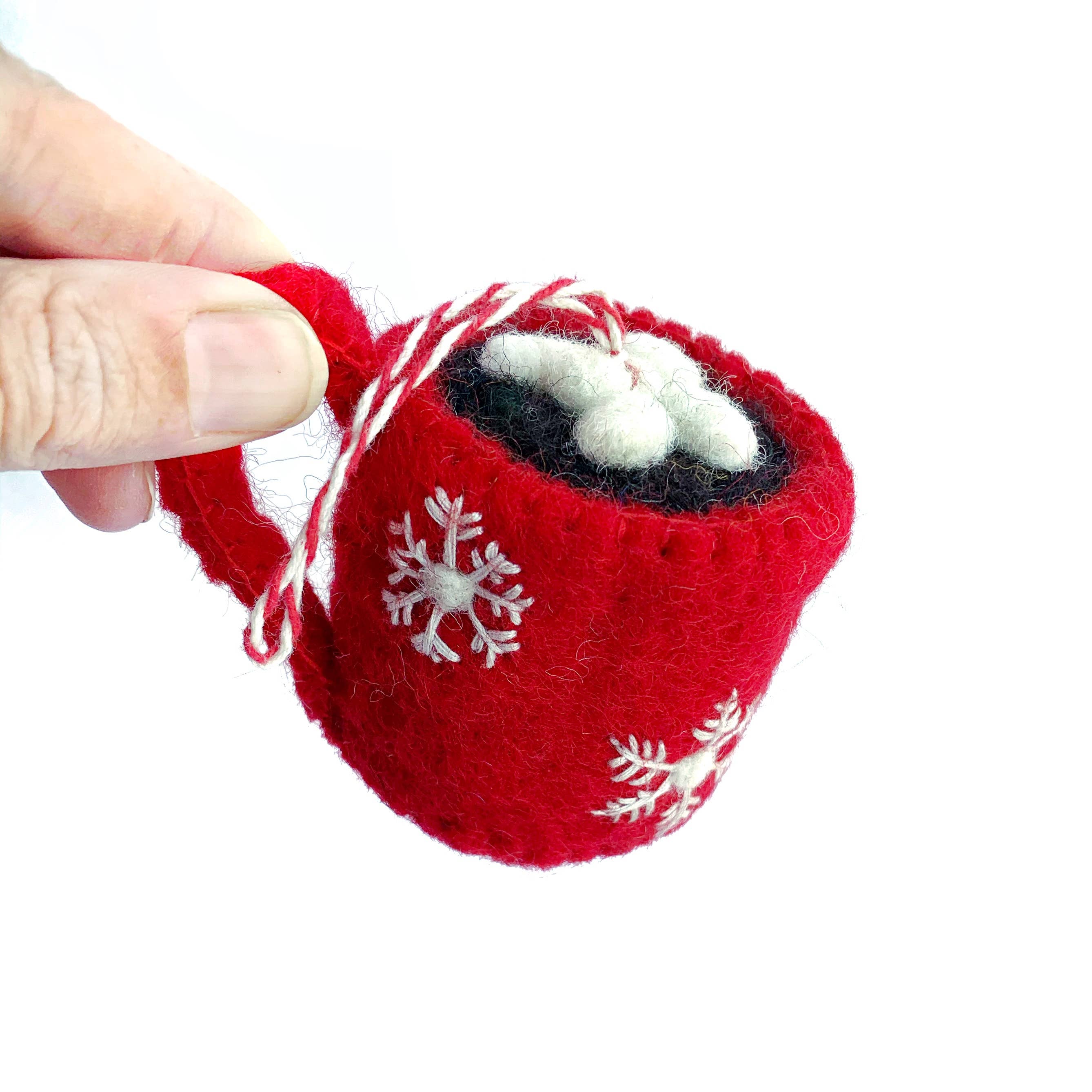 Hot Chocolate Felt Wool Ornament