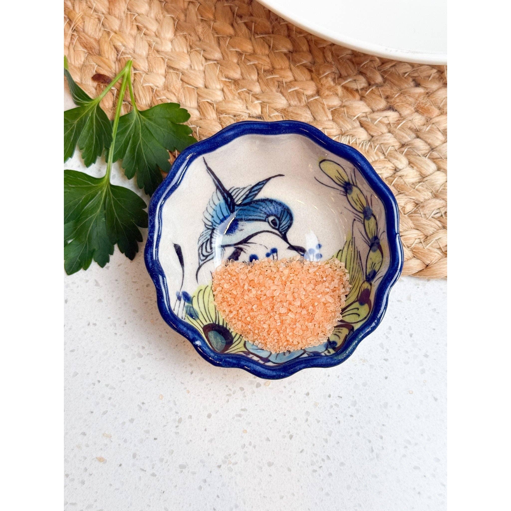Hummingbird Ceramic Salt and Spices Pinch Bowl- Assorted Designs and Colors