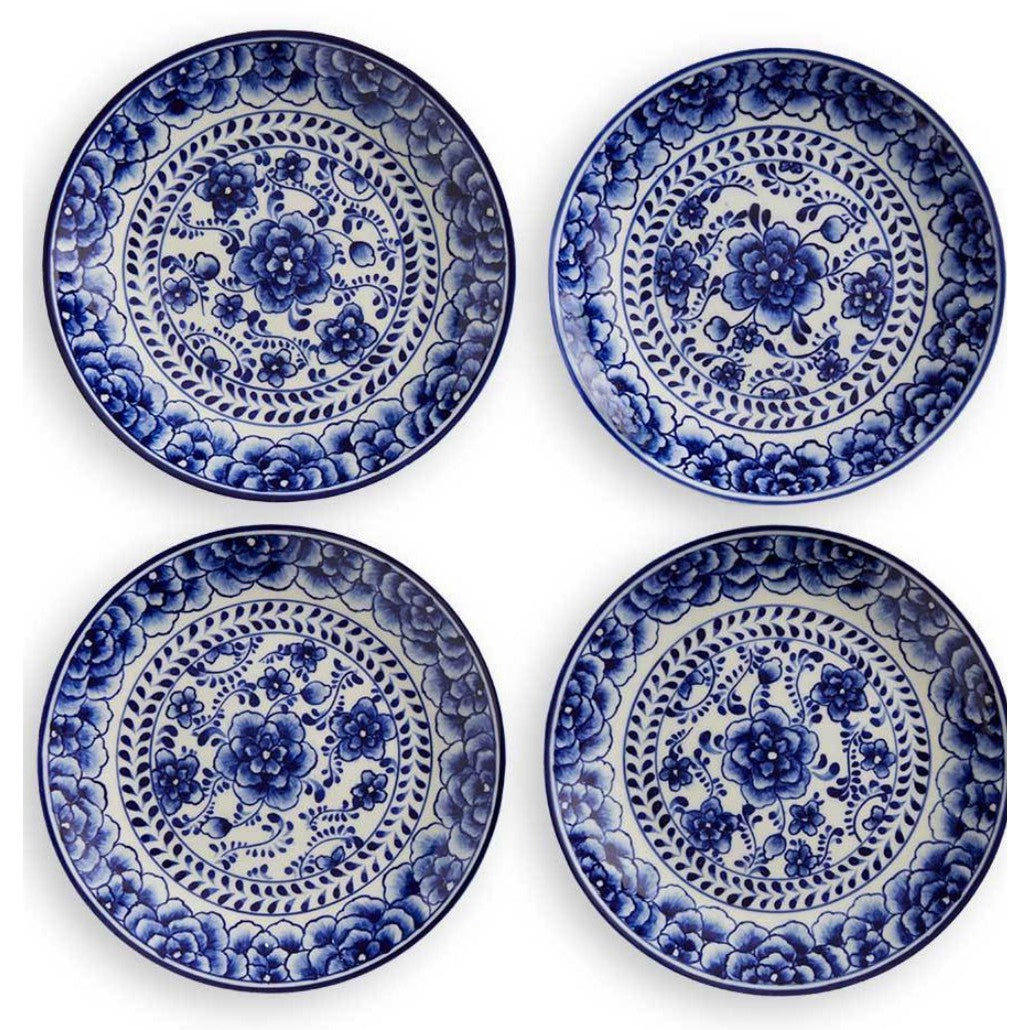 Indigo Bloom Appetizer Plate- Sold Individually
