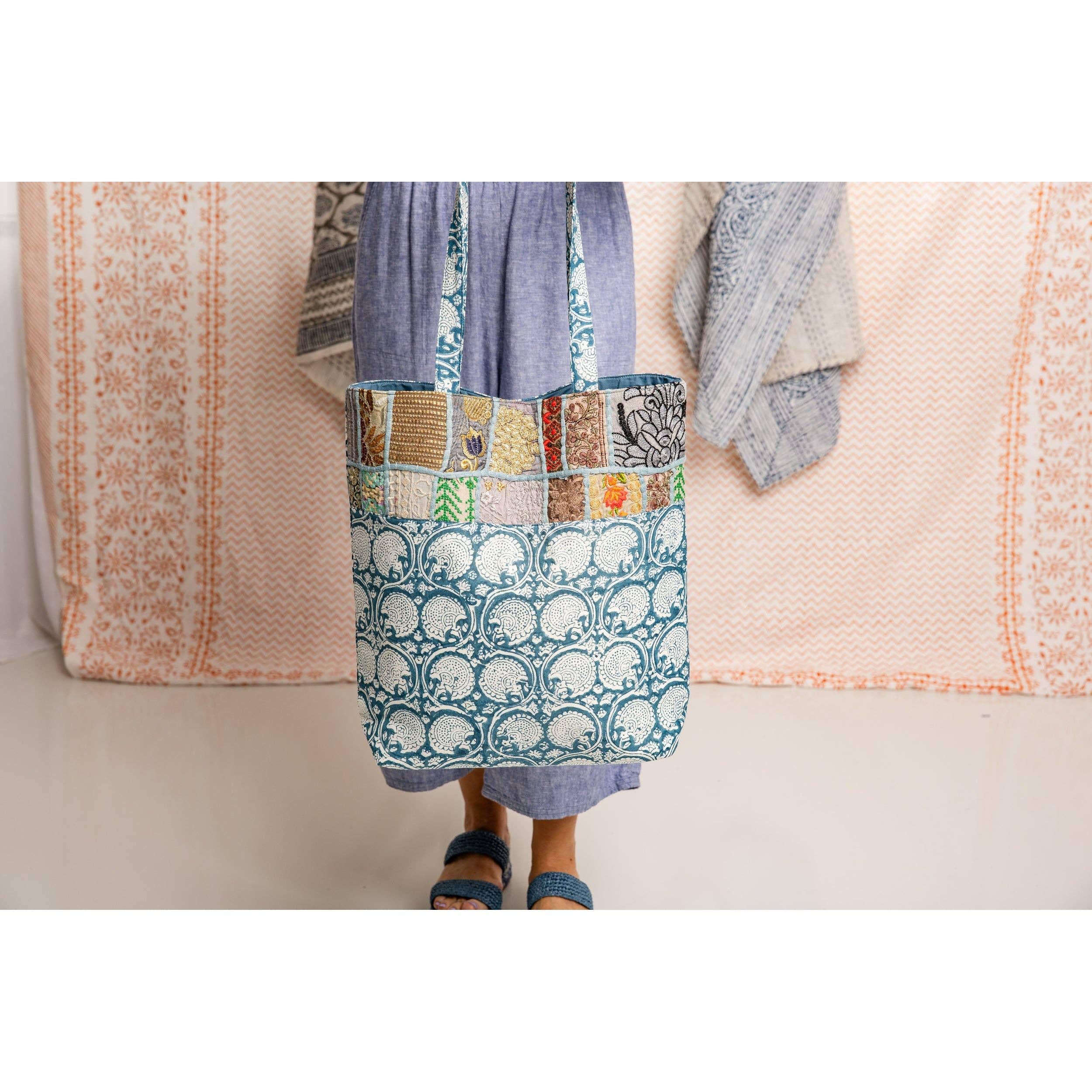 Indigo Garden Market Bag