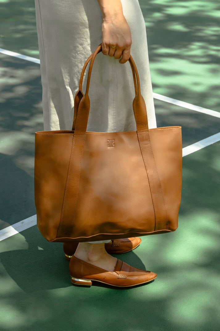 Medium Leather Tote- Assorted Colors