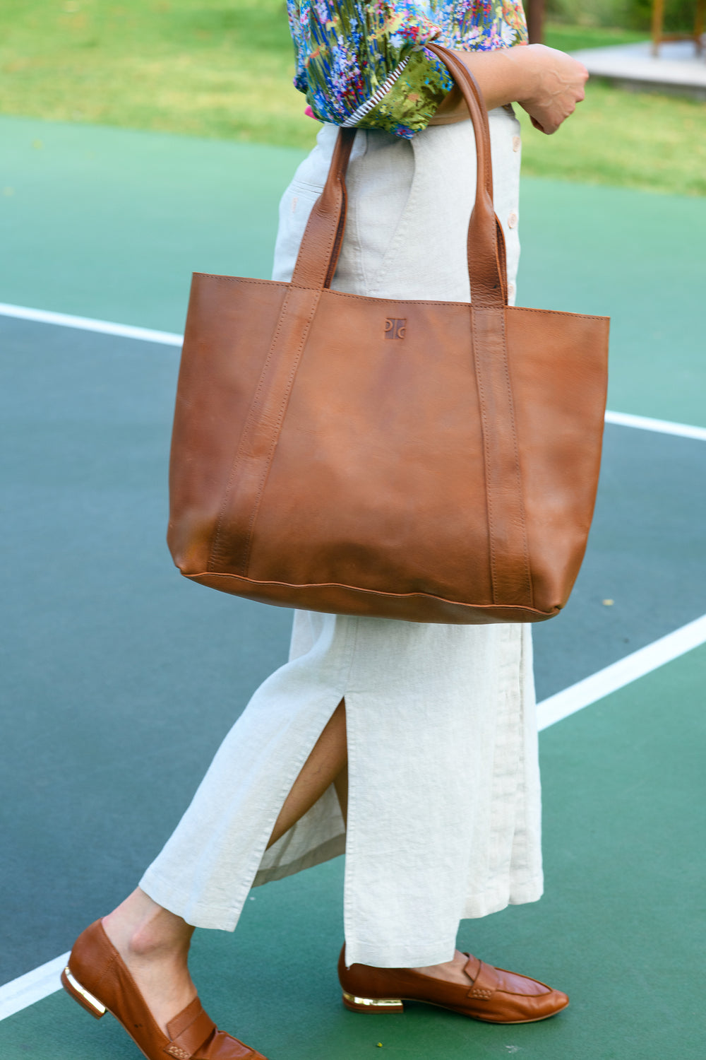 Medium Leather Tote- Assorted Colors