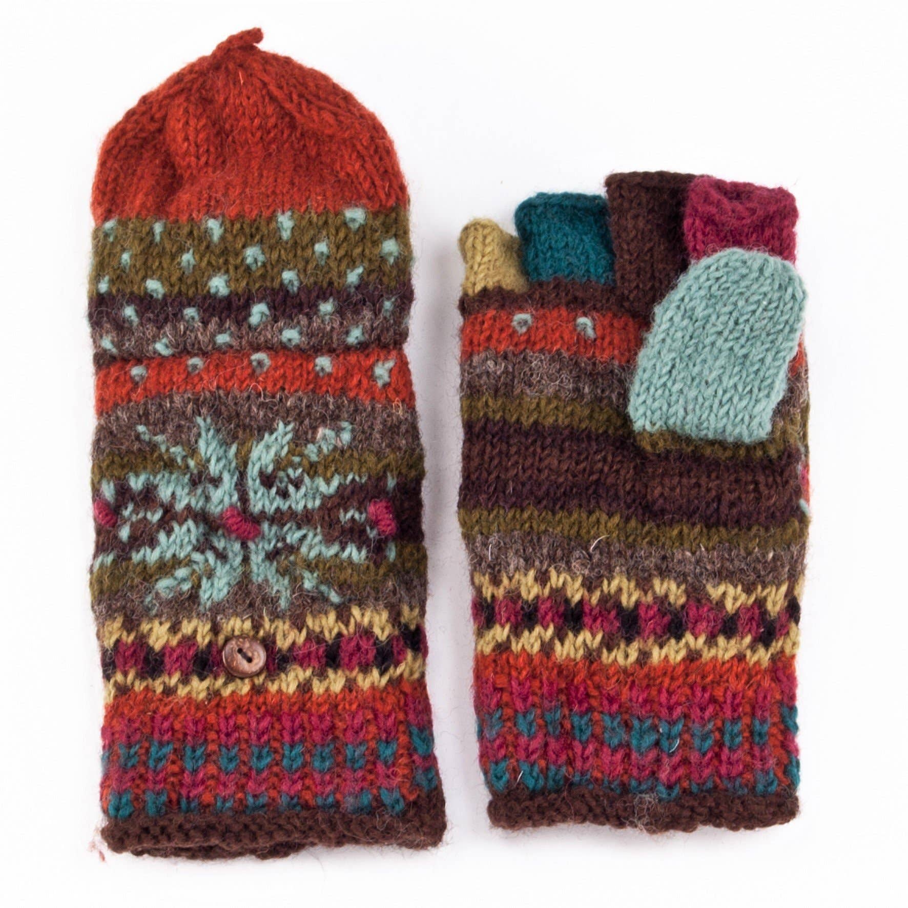 Jasper Wool Knit Convertible Mittens- Assorted Colors