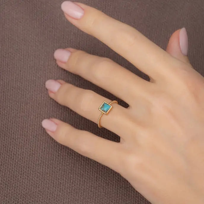 Jayne Square Turquoise Ring