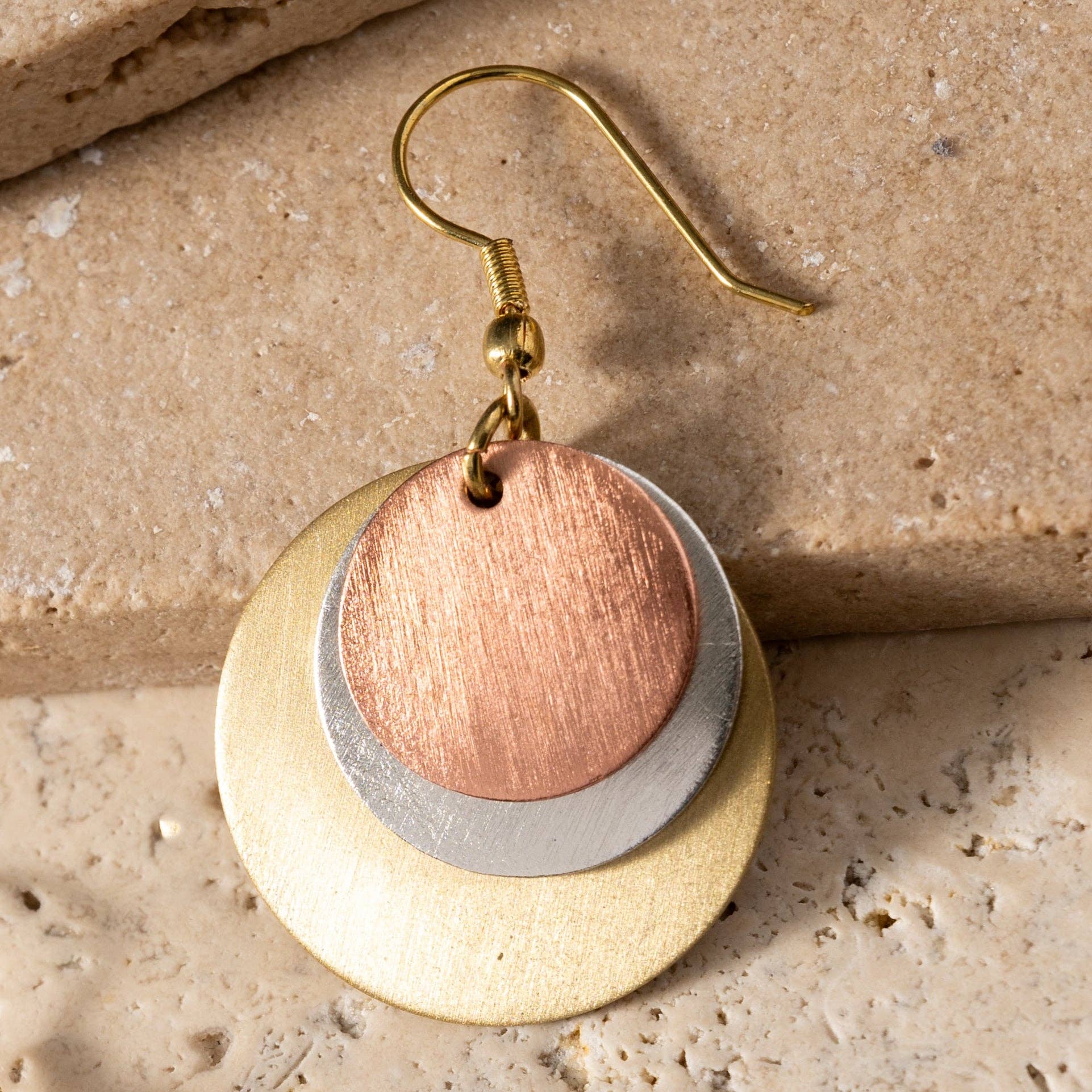 Jharana Layered Disc Earrings