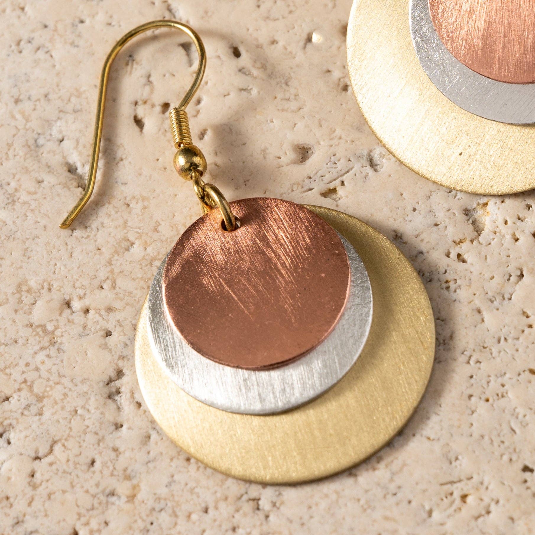 Jharana Layered Disc Earrings