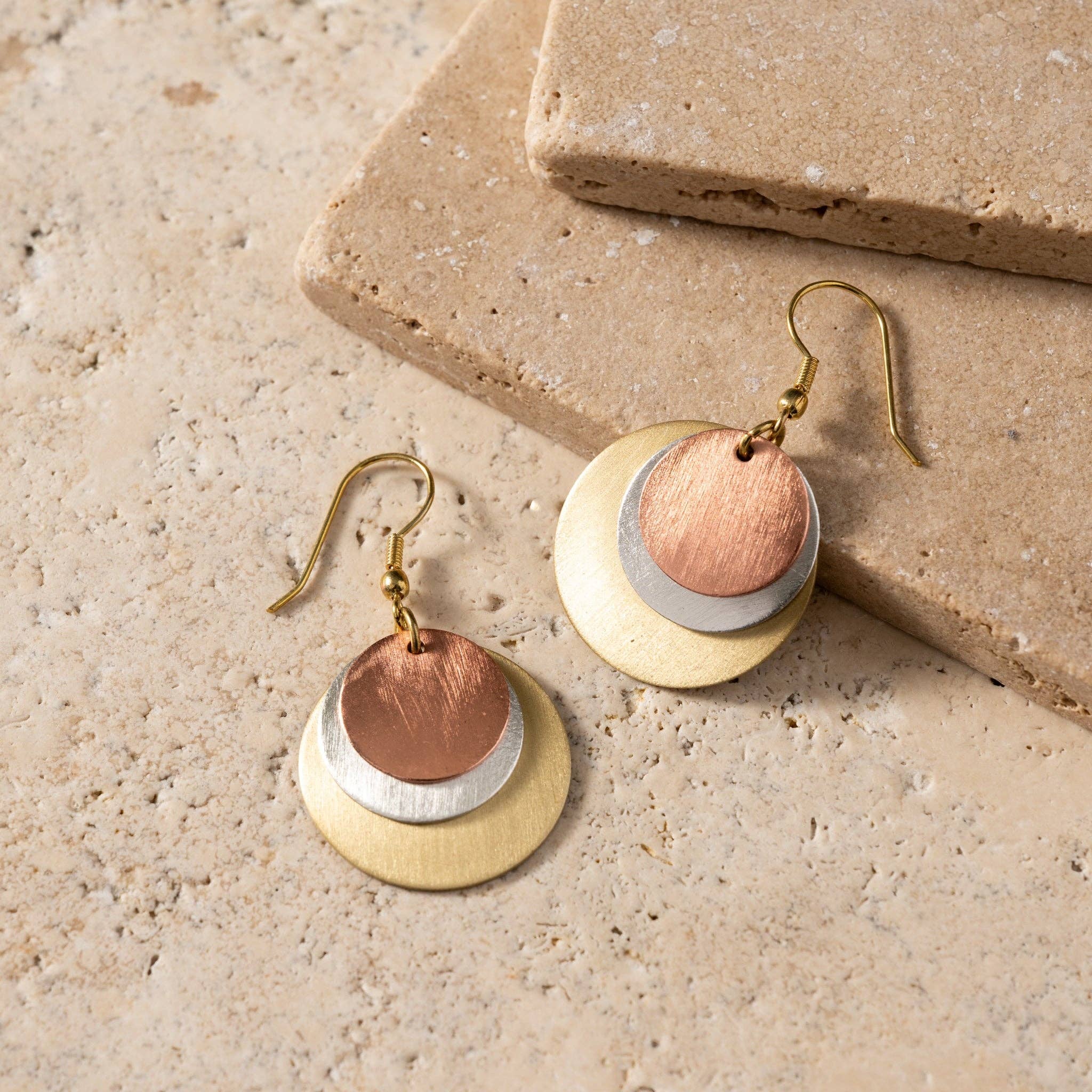 Jharana Layered Disc Earrings