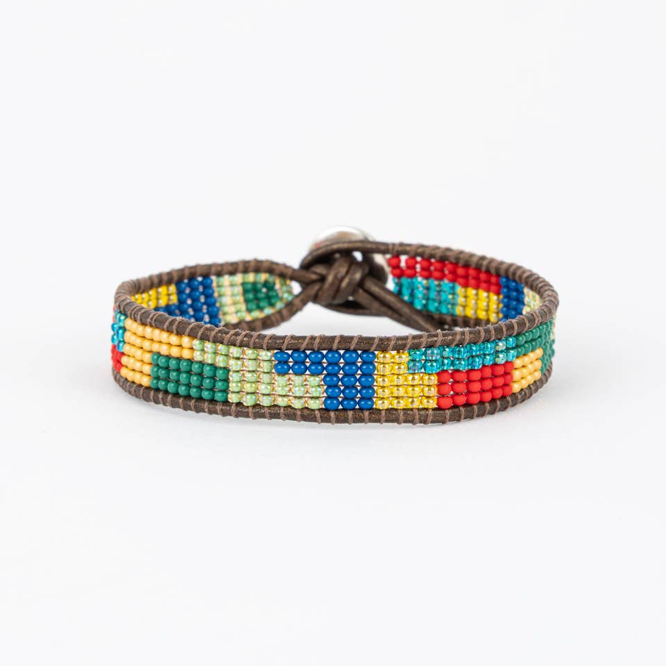 Jigsaw Beaded Bracelet- Assorted Colors- Sold Individually