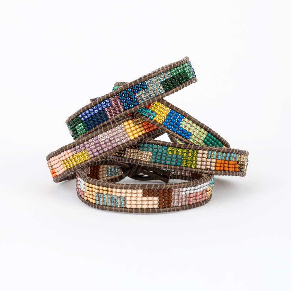 Jigsaw Beaded Bracelet- Assorted Colors- Sold Individually