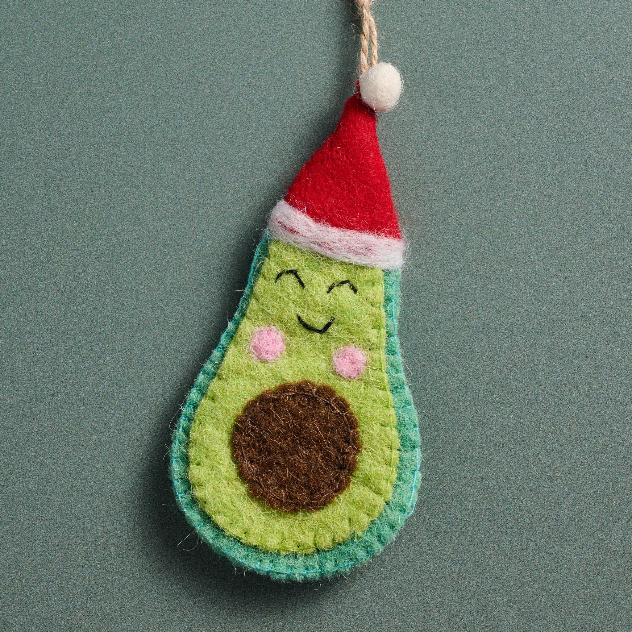 Jingle Bell Felt Avocado Ornament