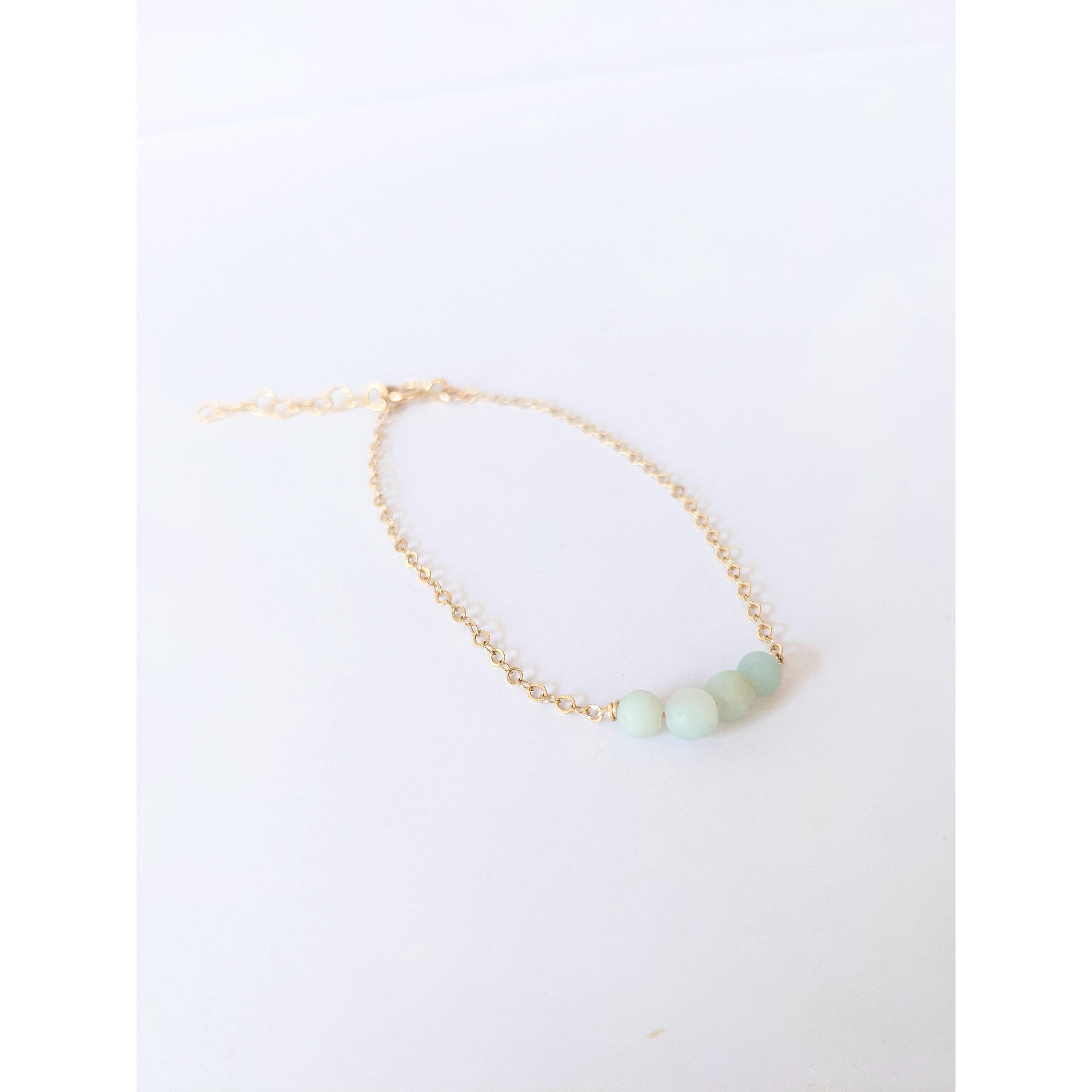 Jordan Amazonite Beaded Bracelet- 14K Gold Filled