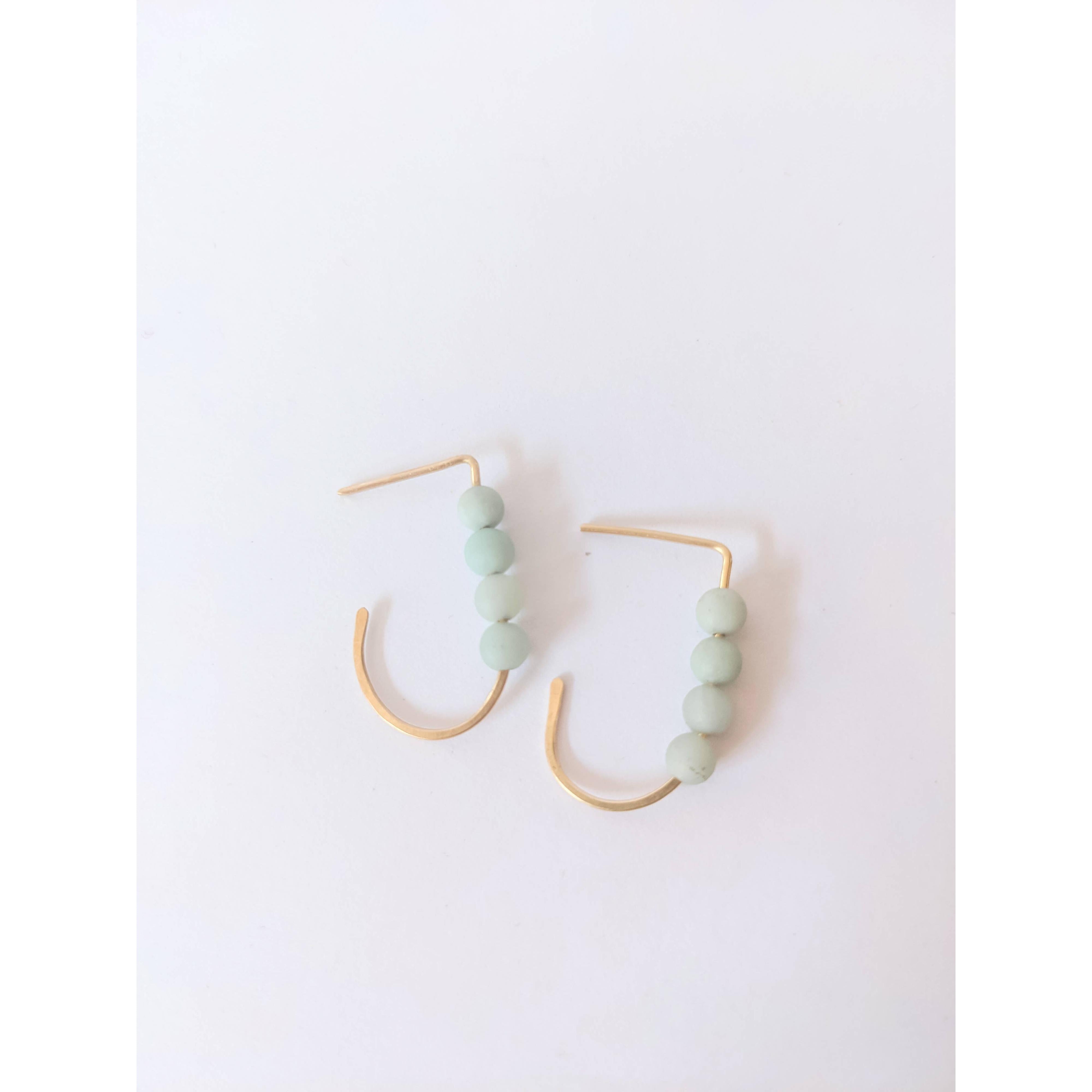 Jordan Amazonite J-Hoop Earrings in 14K Gold Filled