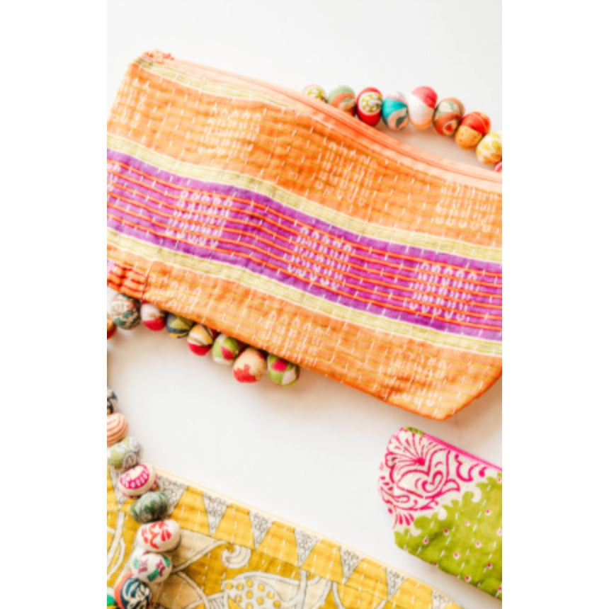 Kantha Cosmetic Bag - Assorted Sizes, Patterns and Colors