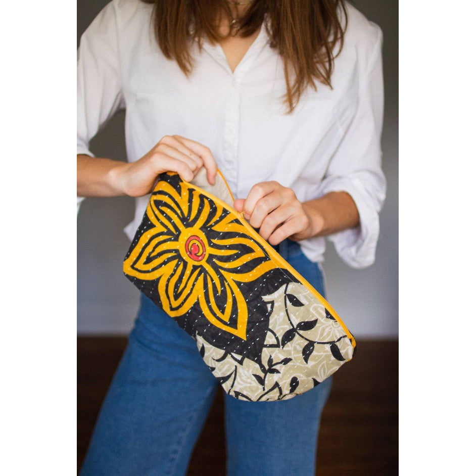 Kantha Cosmetic Bag - Assorted Sizes, Patterns and Colors
