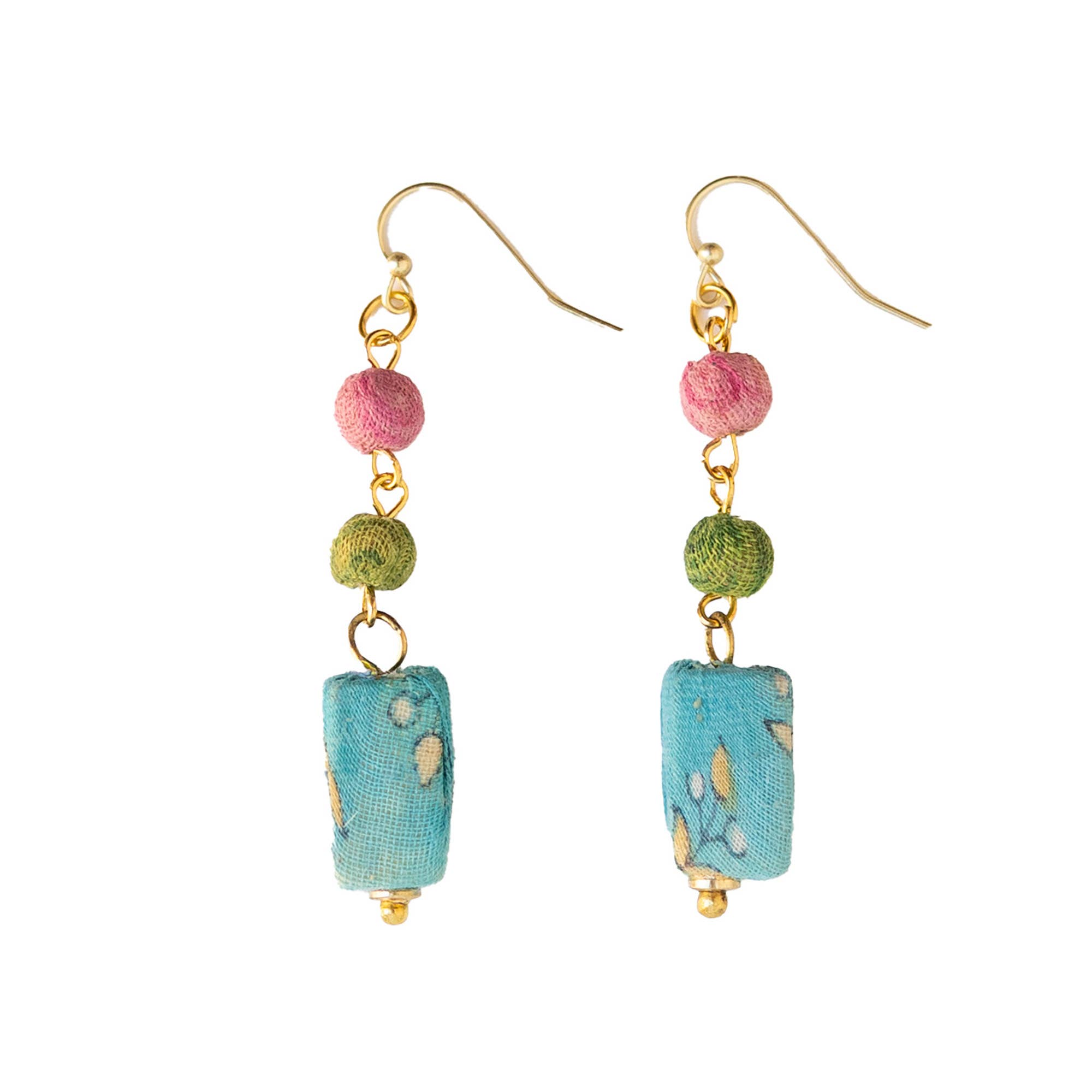 Kantha Fluid Rectangle Earring