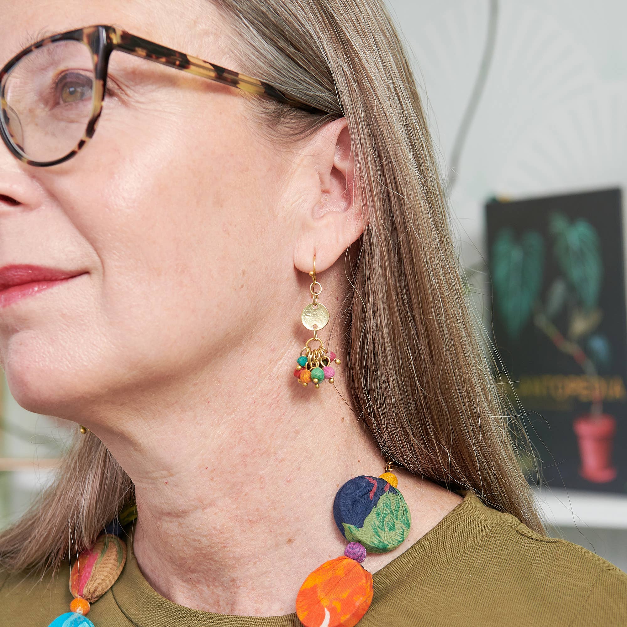 Kantha Milieu Charmed Cluster Earrings