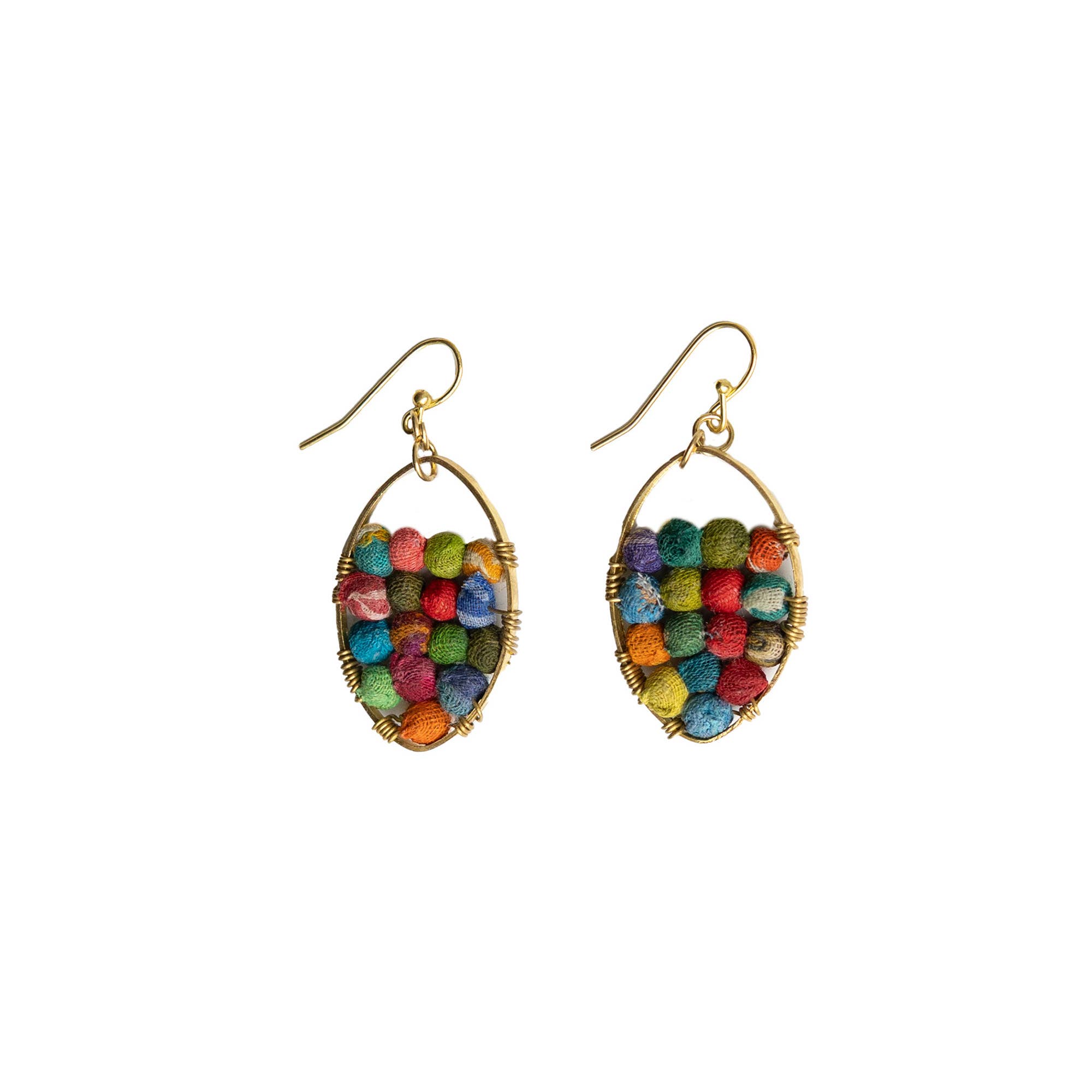 Kantha Milieu Embedded Earrings