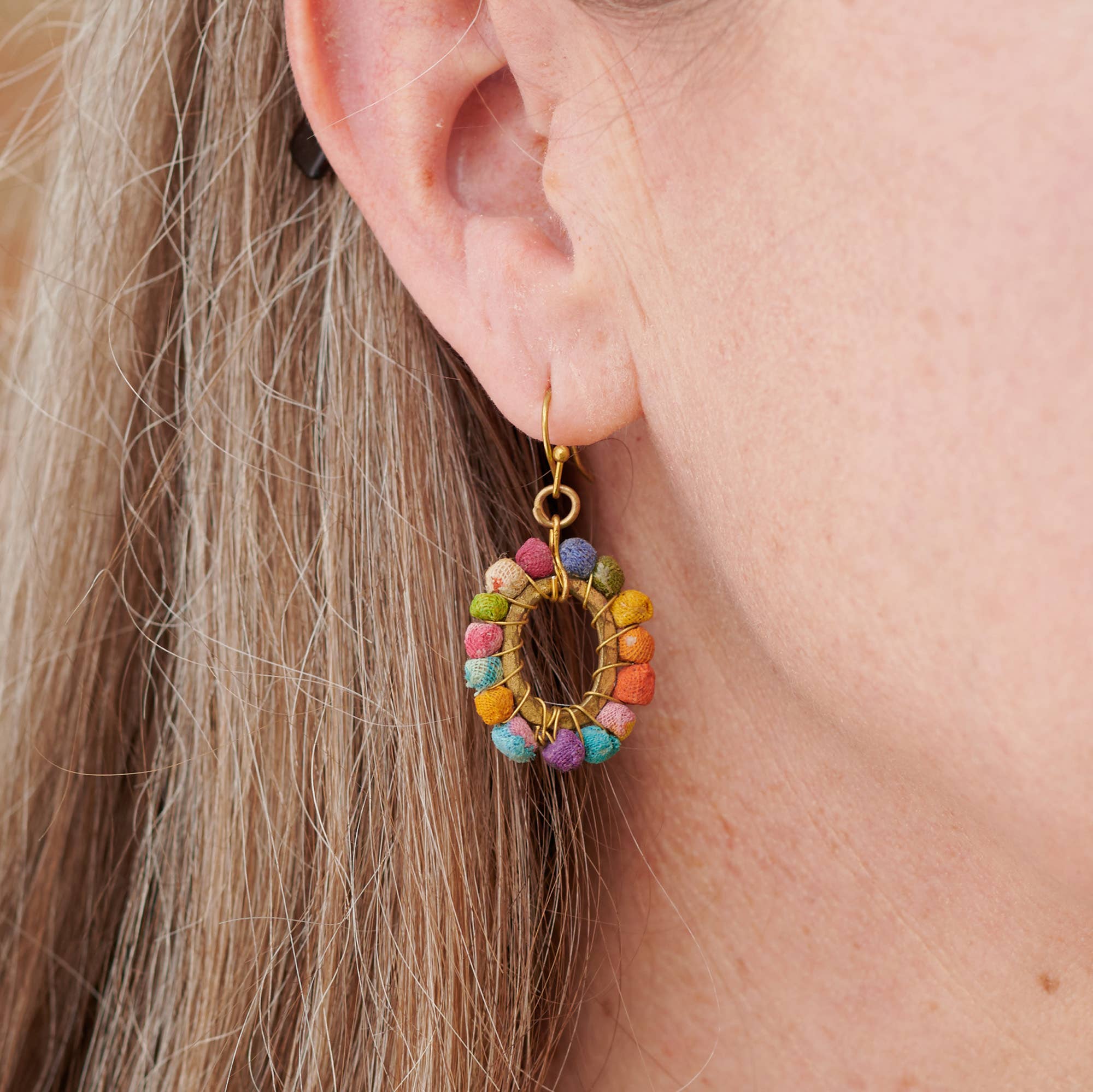 Kantha Milieu Oval Earrings