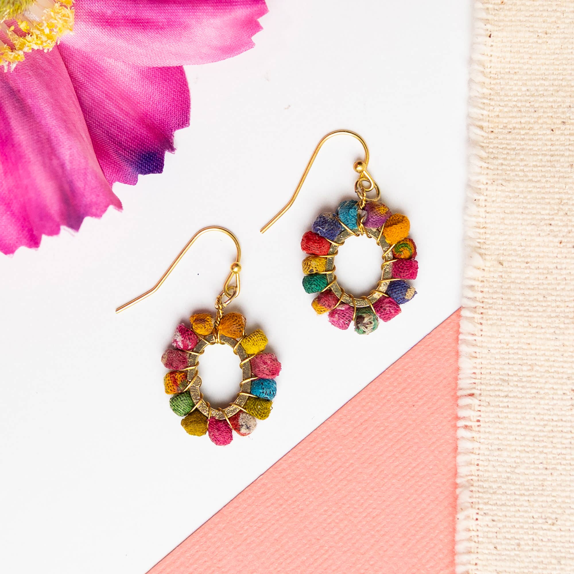 Kantha Milieu Oval Earrings