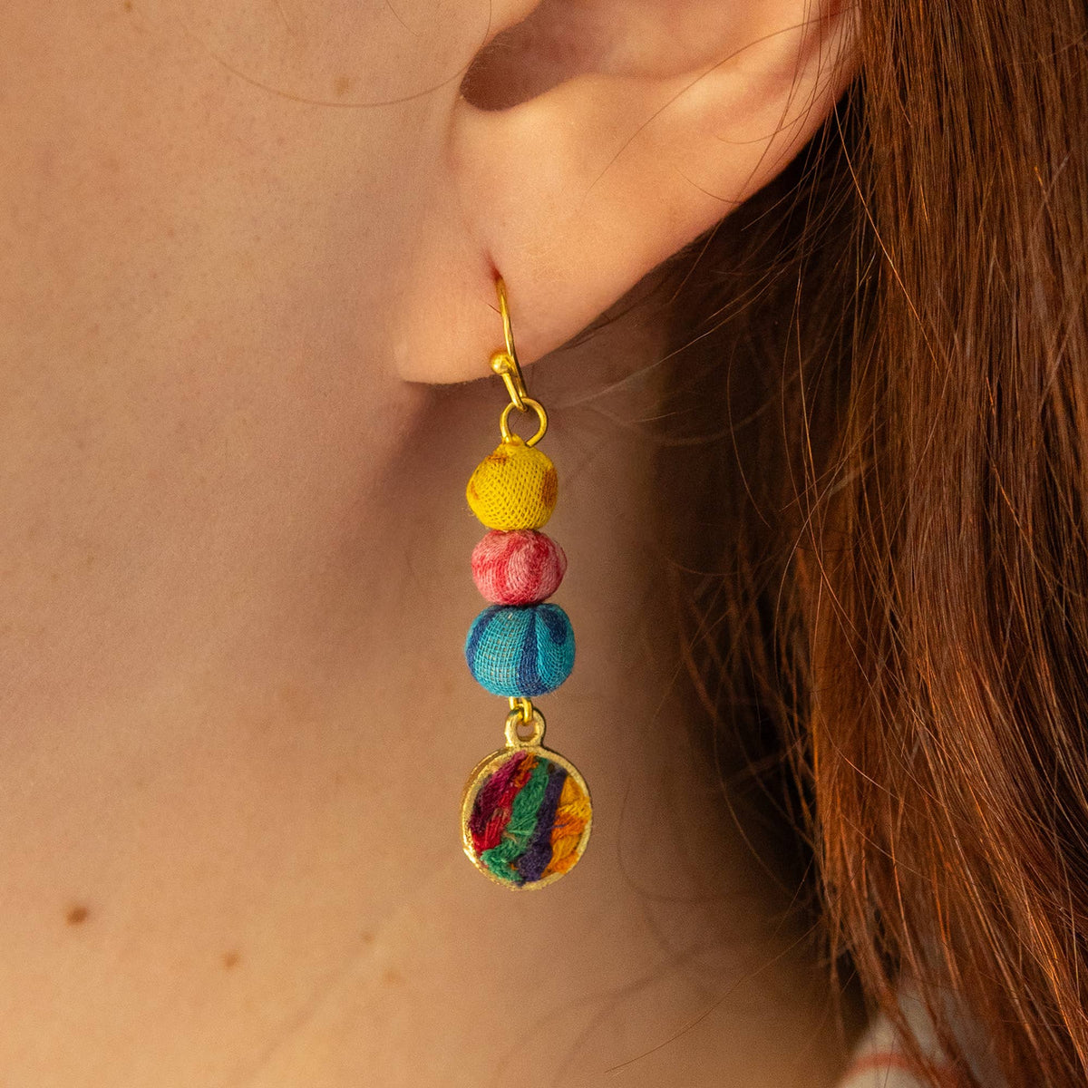 Kantha Prismatic Charm Earrings