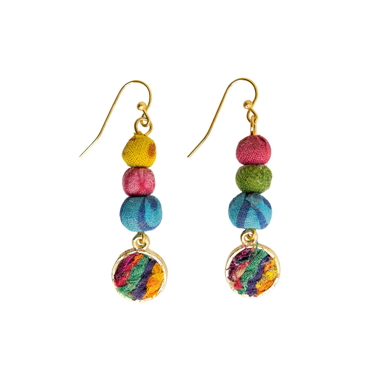 Kantha Prismatic Charm Earrings