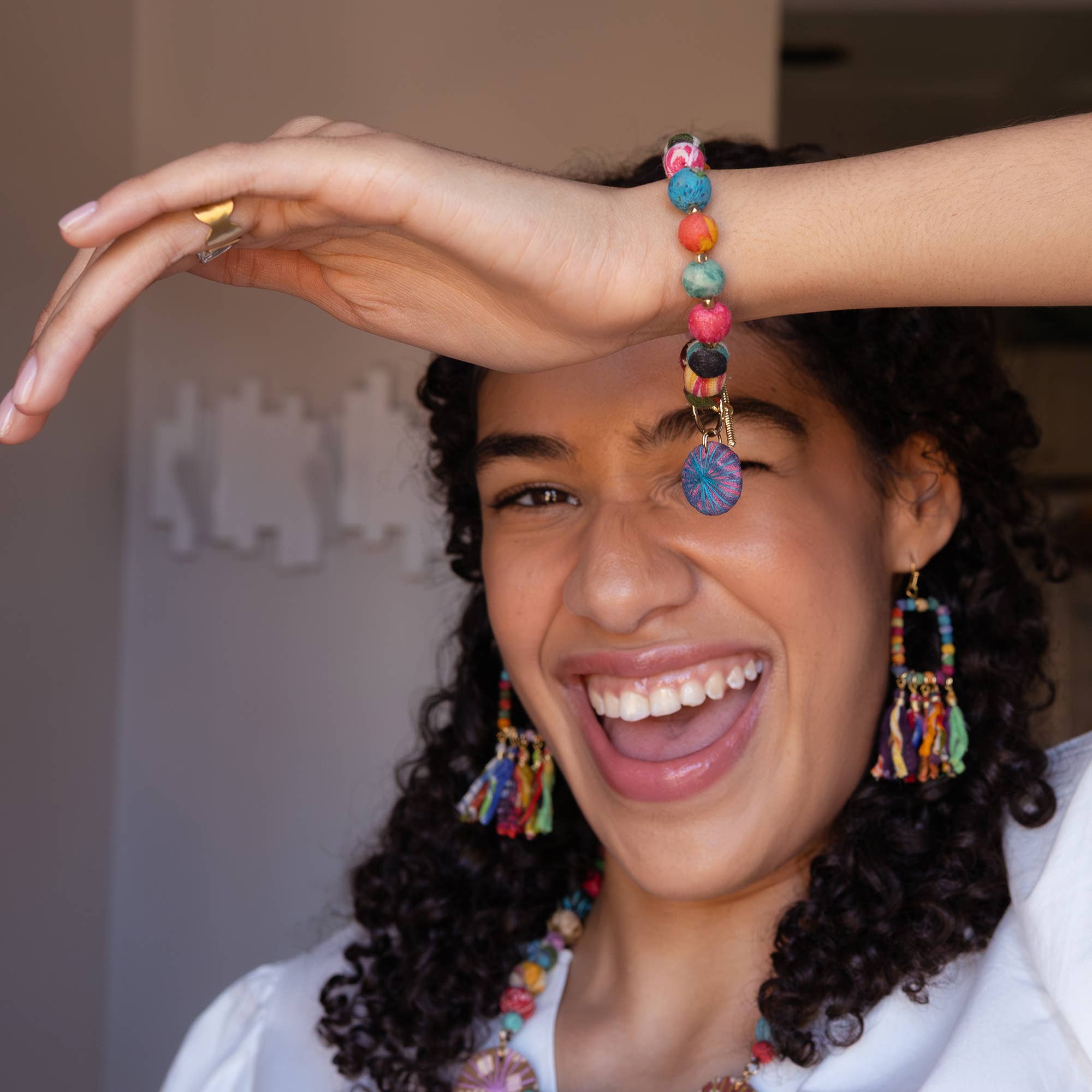 Kantha Threadburst Toggle Bracelet