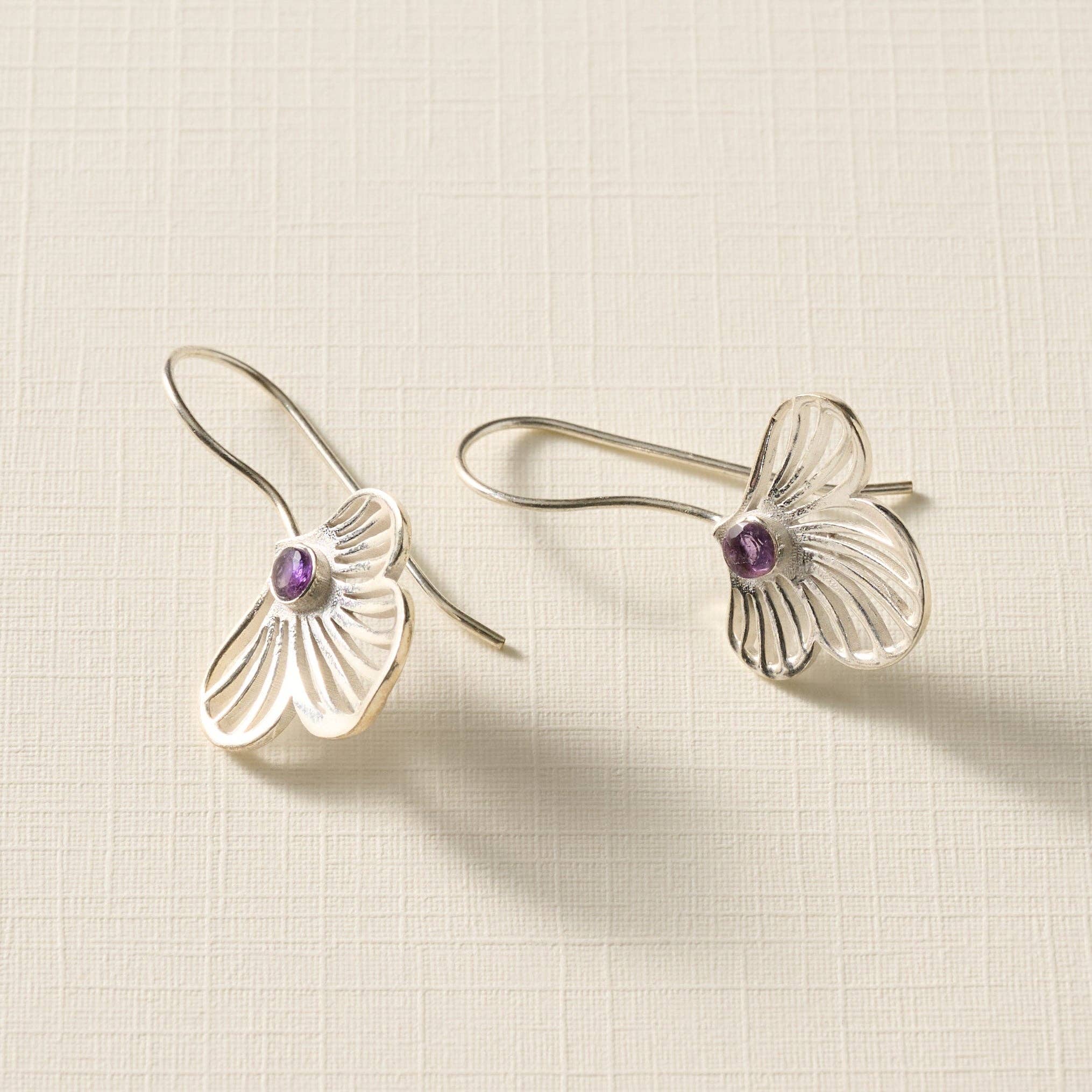 Khilana Amethyst Bloom Drop Earrings