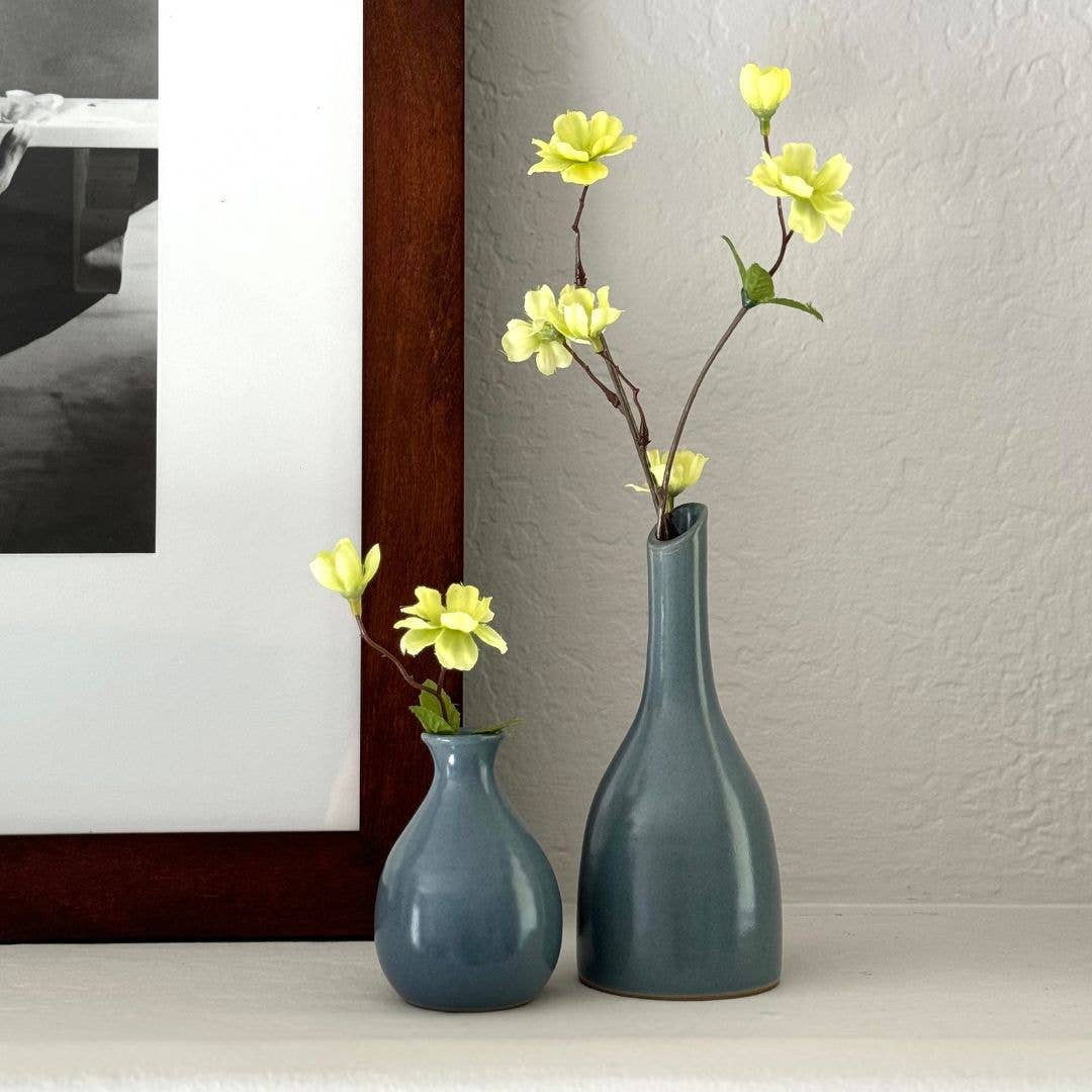 Kumale Handmade Ceramic Bud Vase- Assorted Sizes- Assorted Colors- Sold Individually