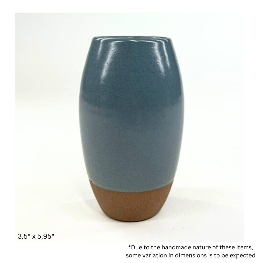 Kumale Handmade Ceramic Oval Vase- Assorted Colors
