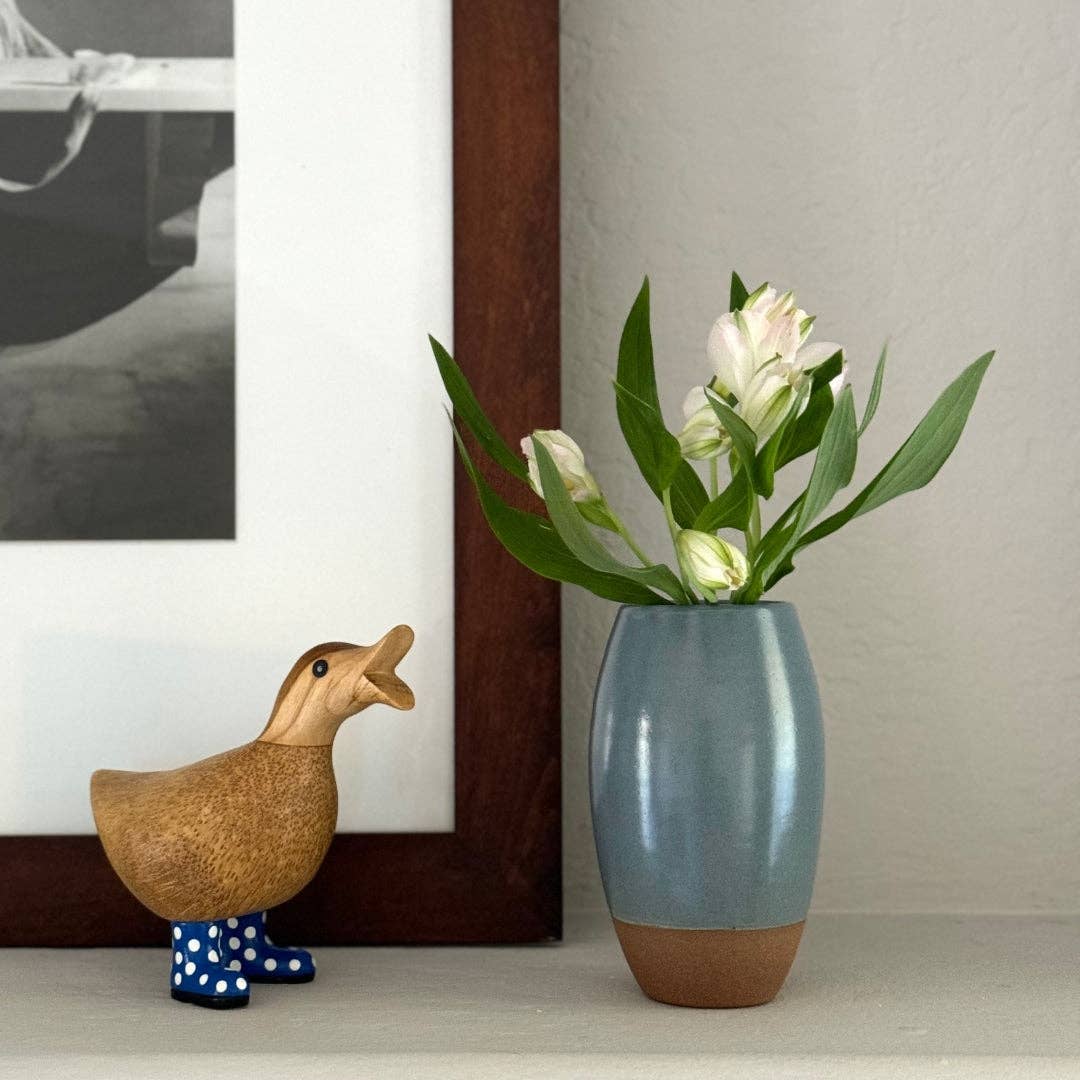 Kumale Handmade Ceramic Oval Vase- Assorted Colors