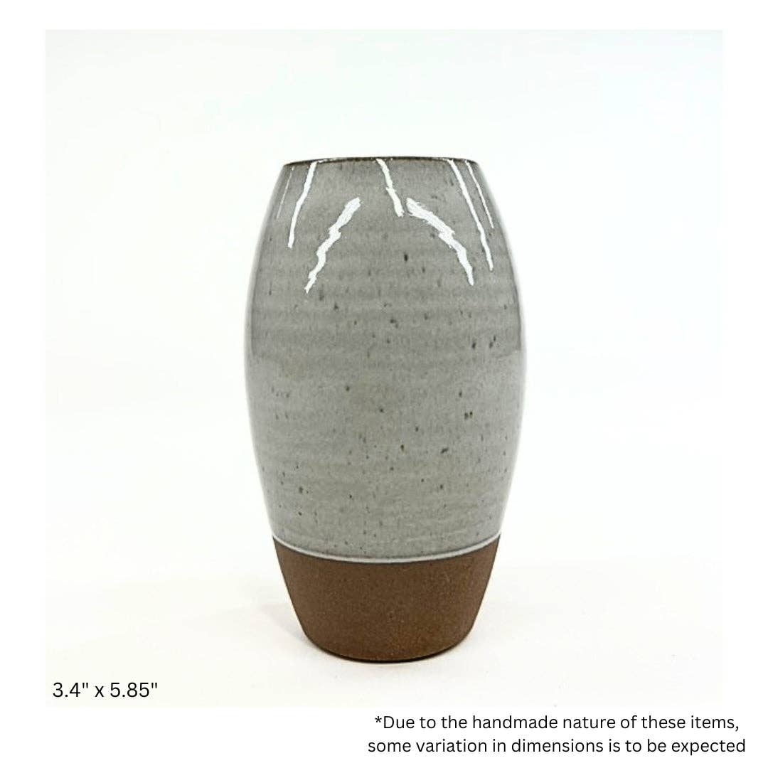 Kumale Handmade Ceramic Oval Vase- Assorted Colors