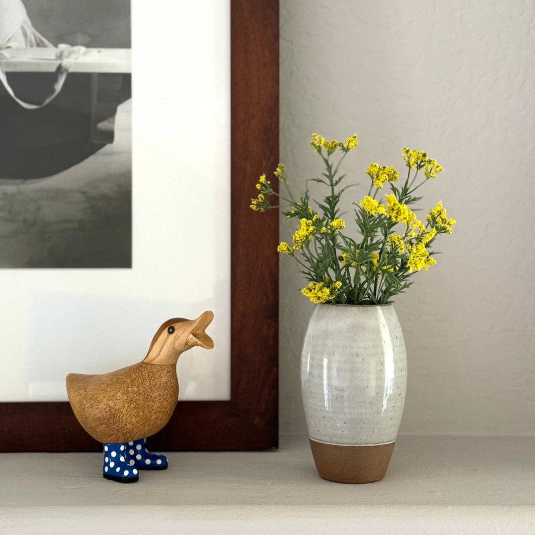 Kumale Handmade Ceramic Oval Vase- Assorted Colors