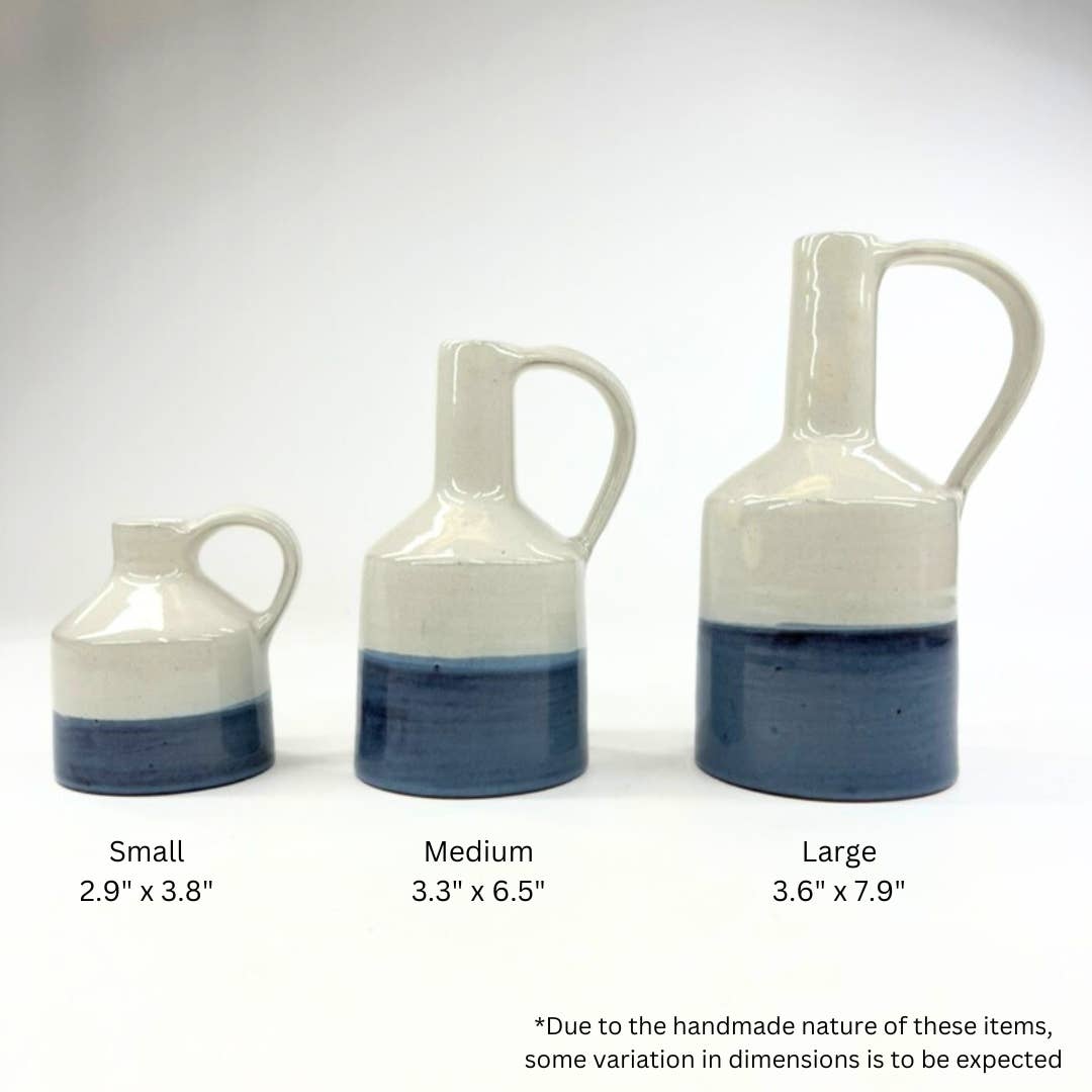 Kumale Handmade Ceramic Rustic Vase- Assorted Sizes-Assorted Colors- Sold Individually
