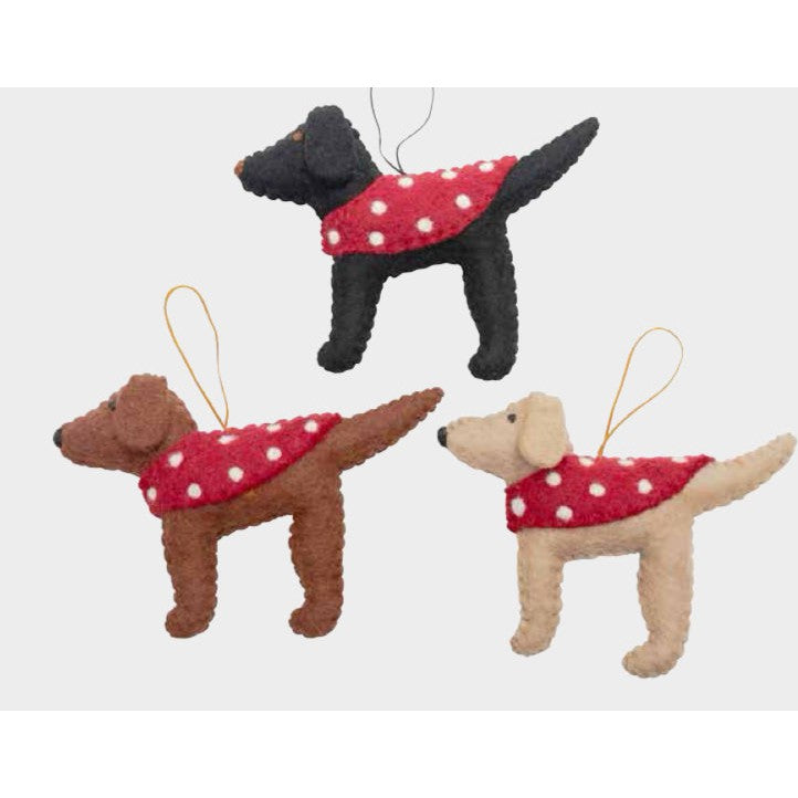 Labrador with Coat Ornament- Sold Individually