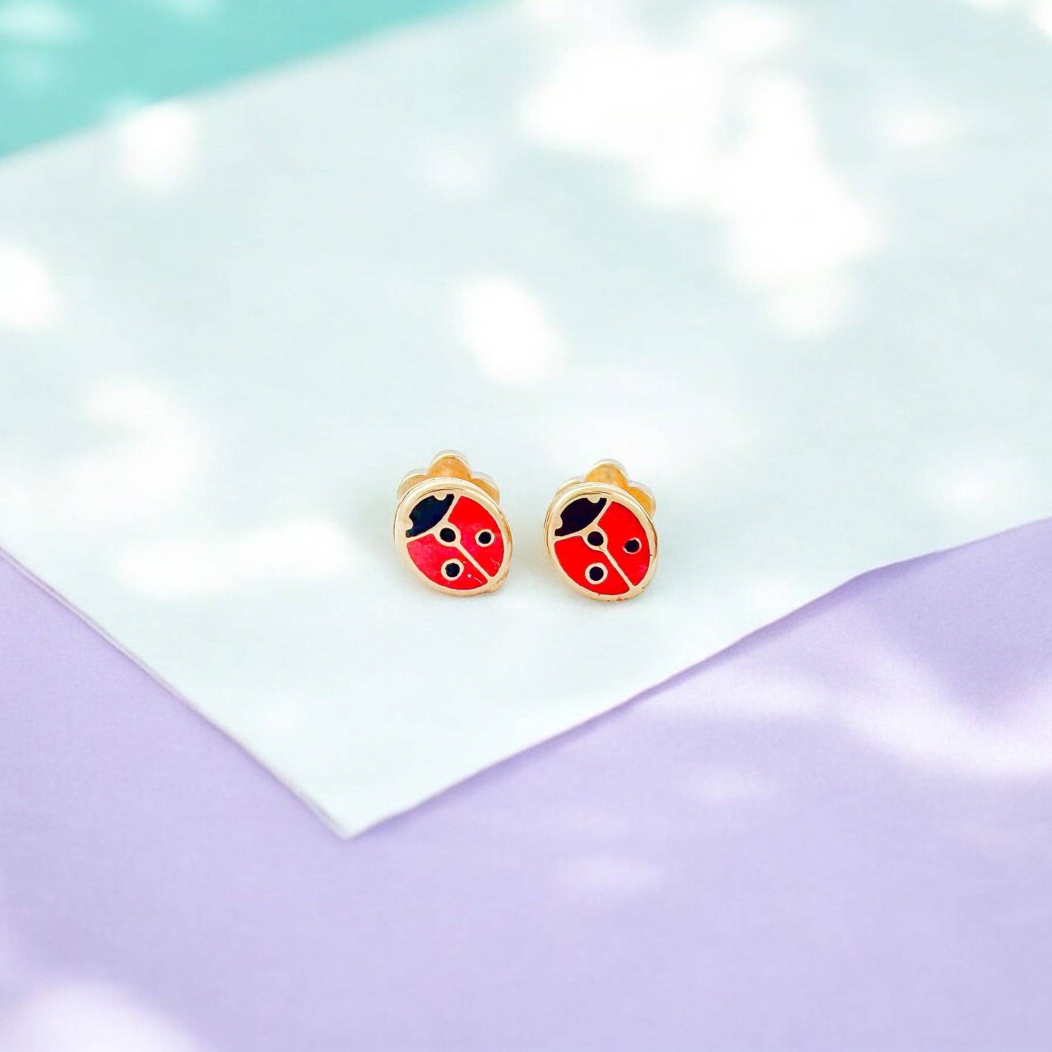 Ladybug Tiny Stud Kids Earrings