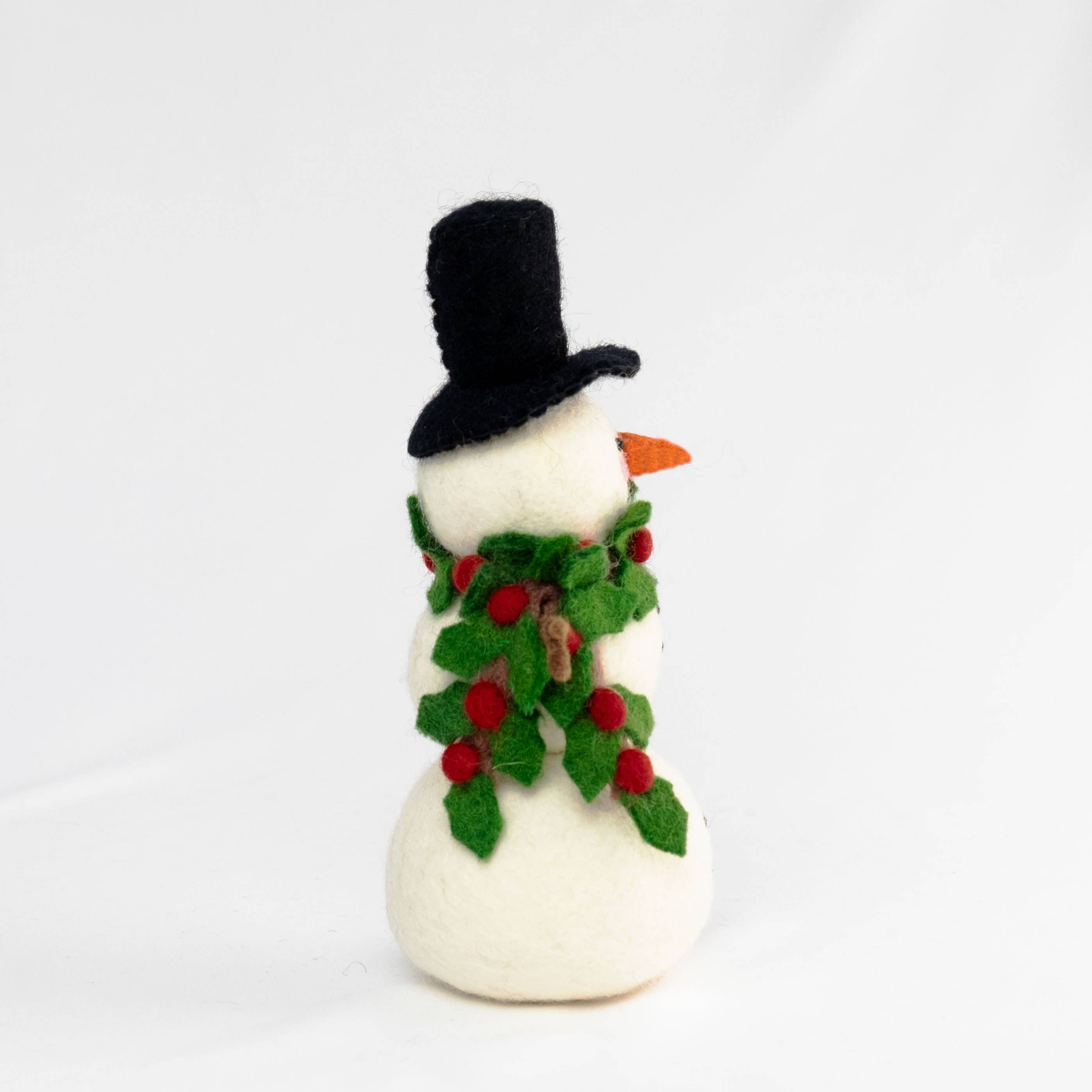 Large Felt Snowman with Holly Scarf