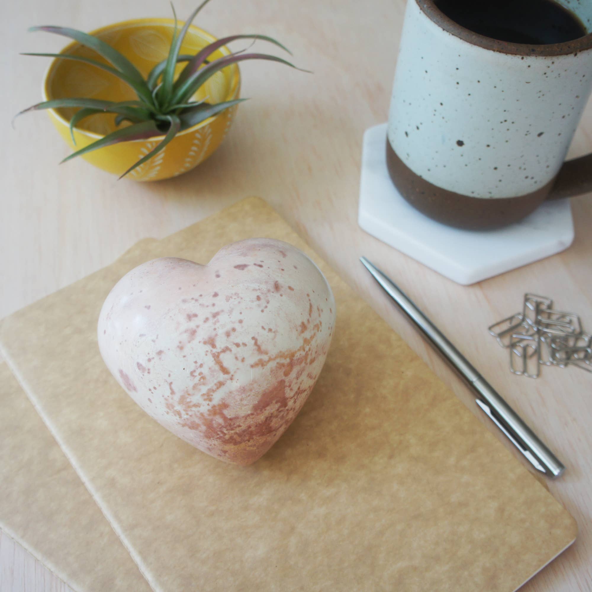 Large Natural Stone Heart Paperweight- Sold Individually- (*Local Pickup/Local Delivery Only)