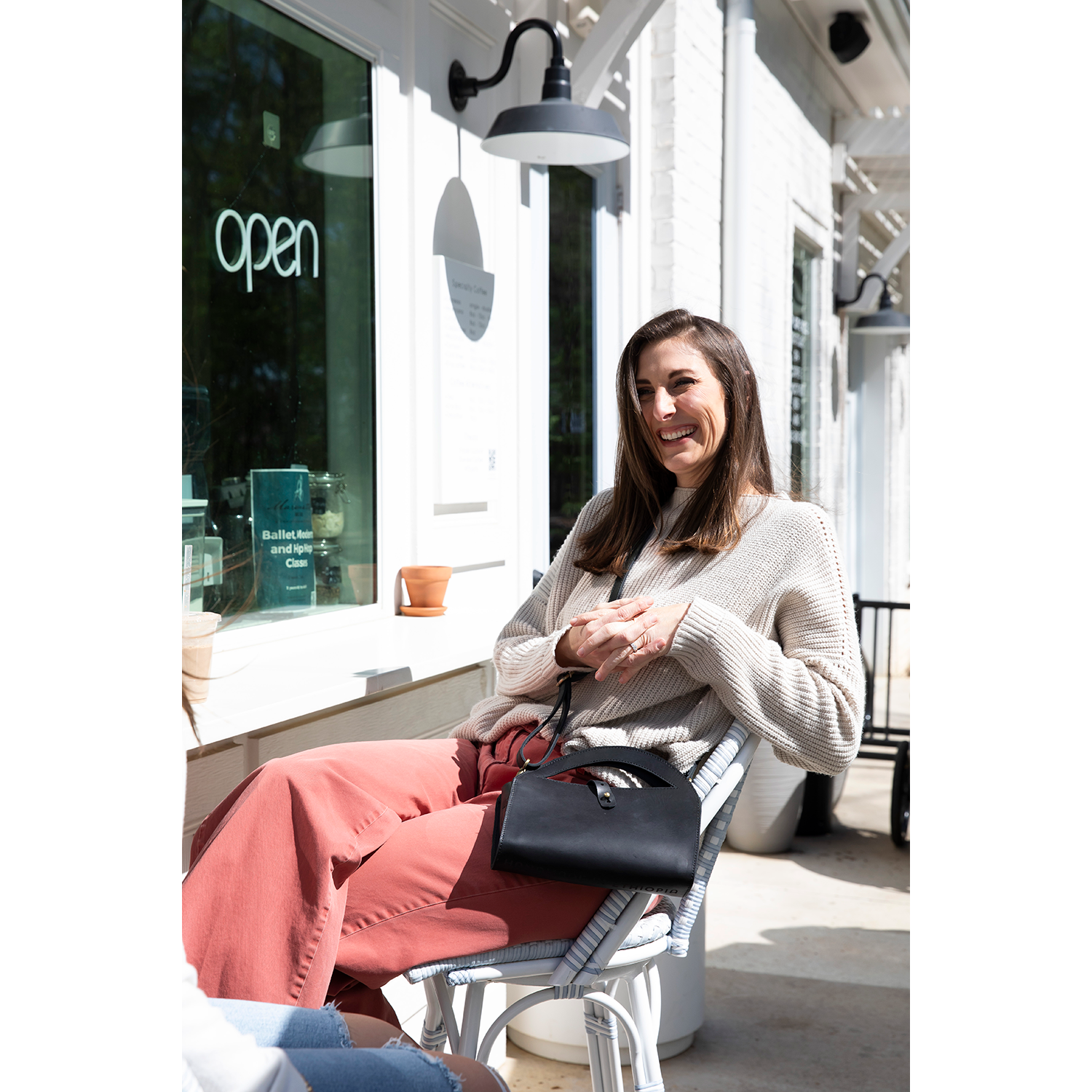 Leather Clutch Crossbody- Black