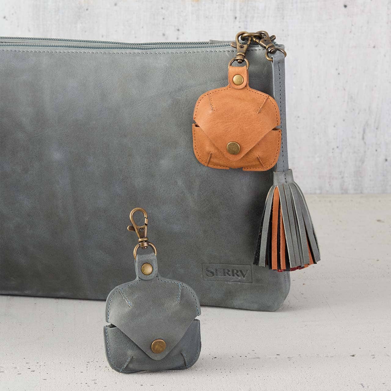 Leather Earbud Case- Assorted Colors- Sold Individually