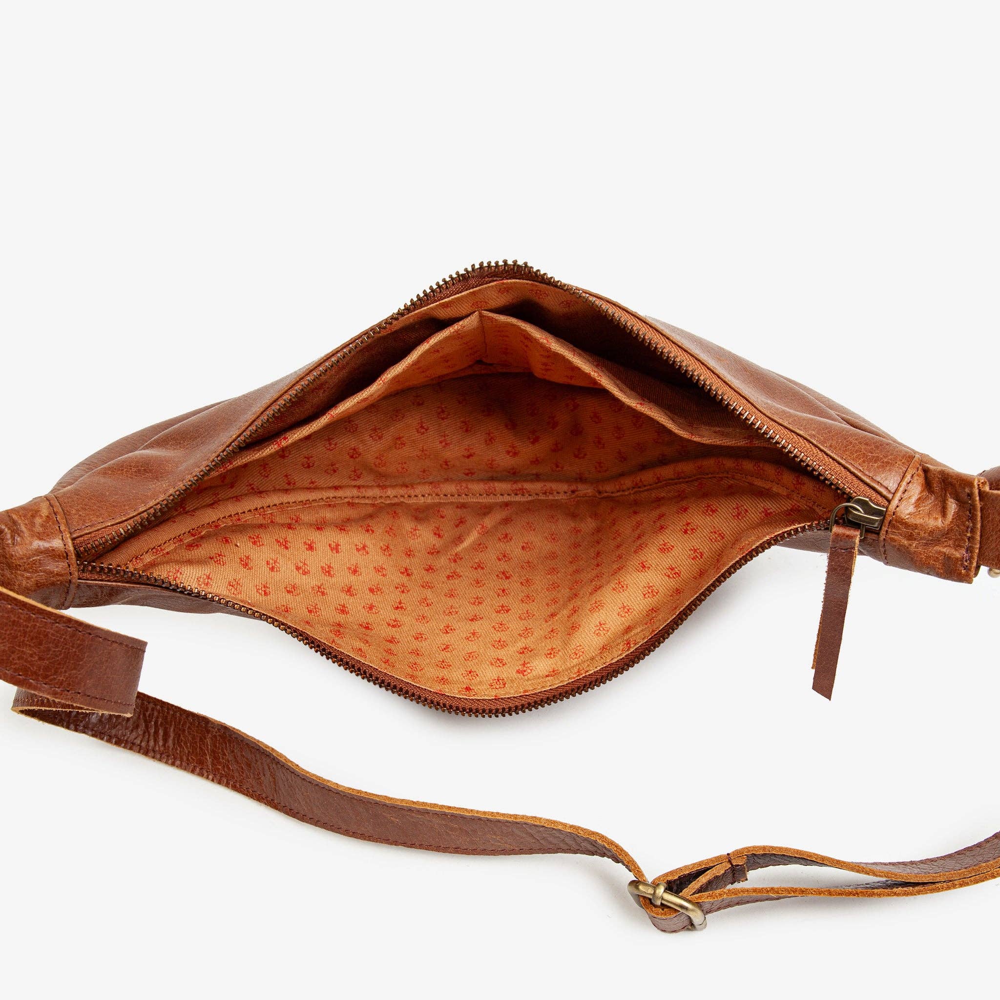 Leather Moon Sling Bag -Vintage Brown