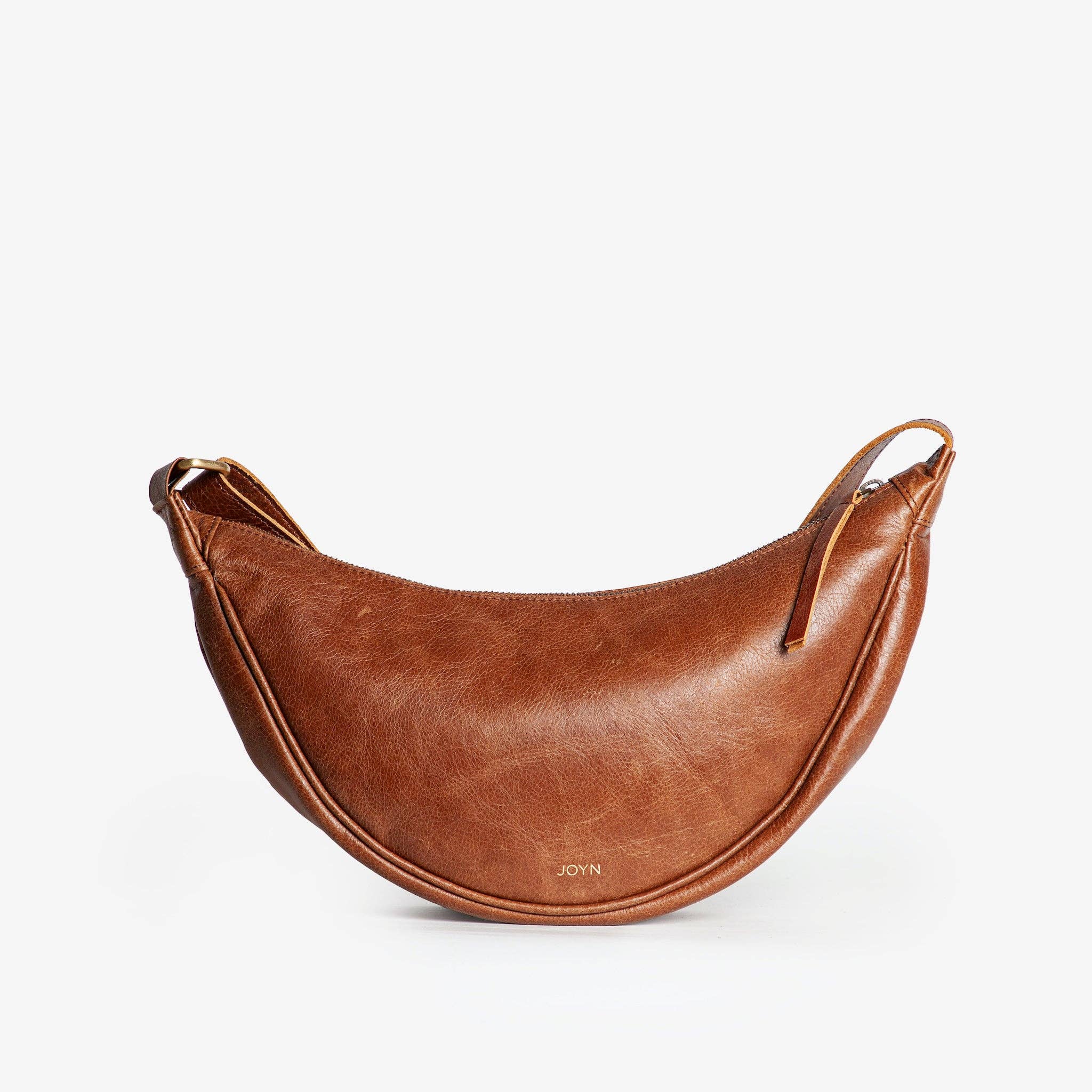 Leather Moon Sling Bag -Vintage Brown
