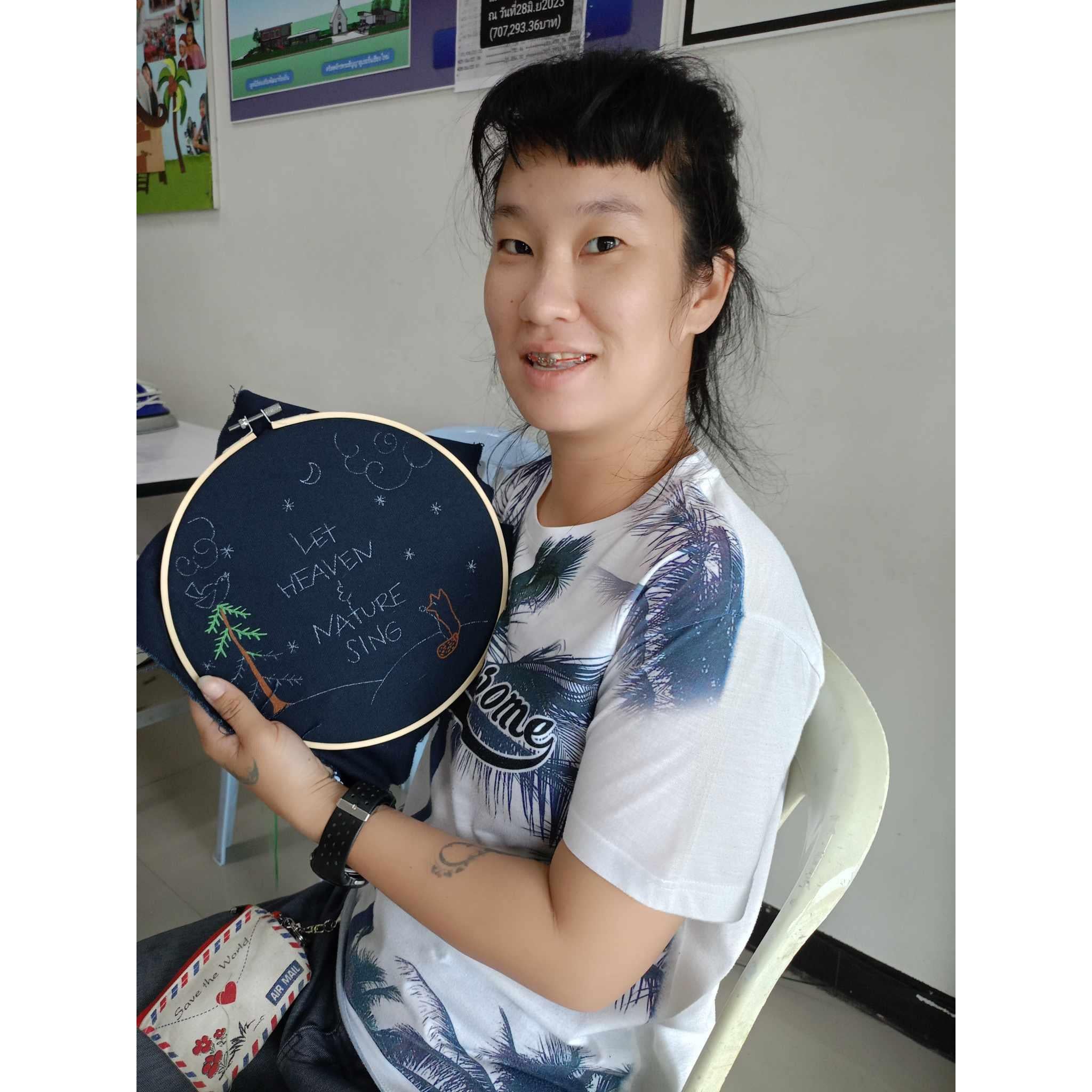 “Let Heaven” Large Embroidered Hoop