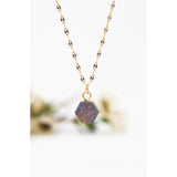 Let the Light In Gold Necklace in Rose Druzy