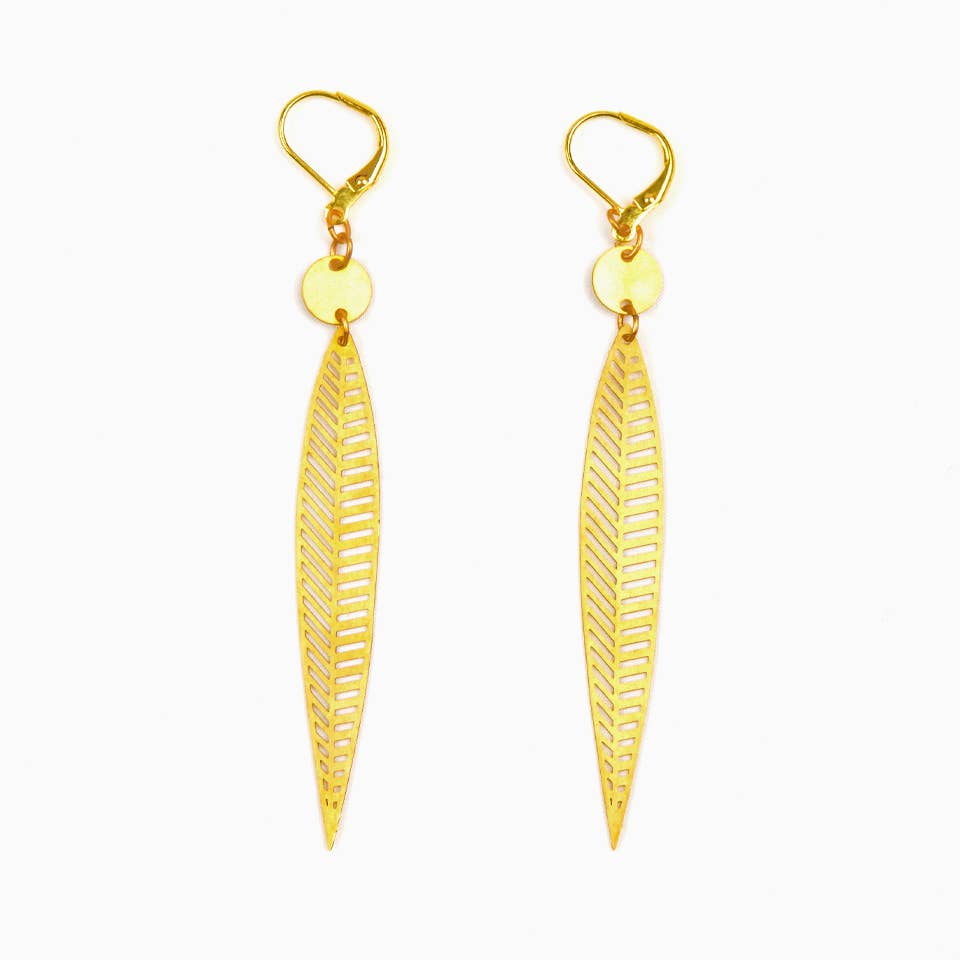 Long Leaf Earrings