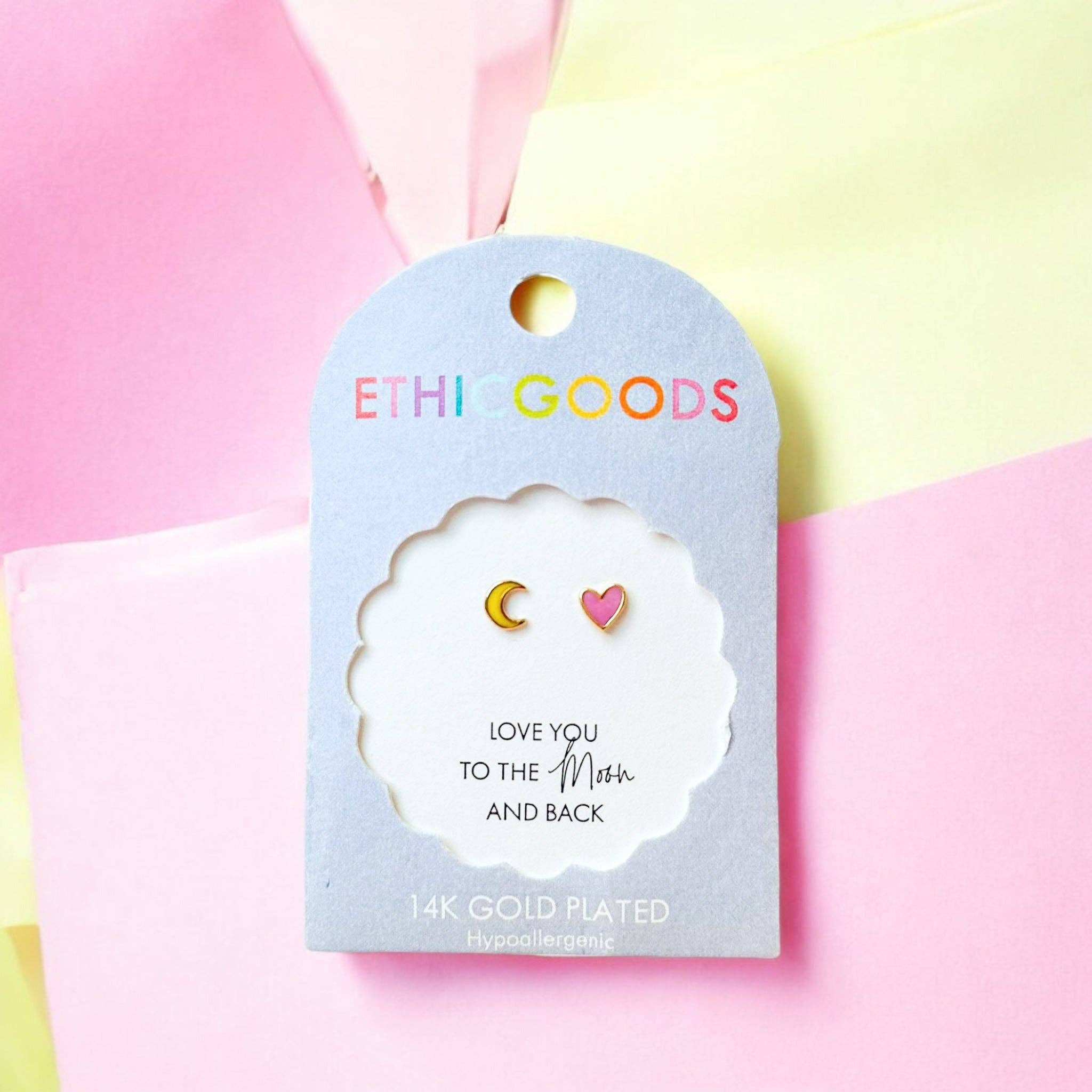 Love You to the Moon Tiny Stud Kids Earrings